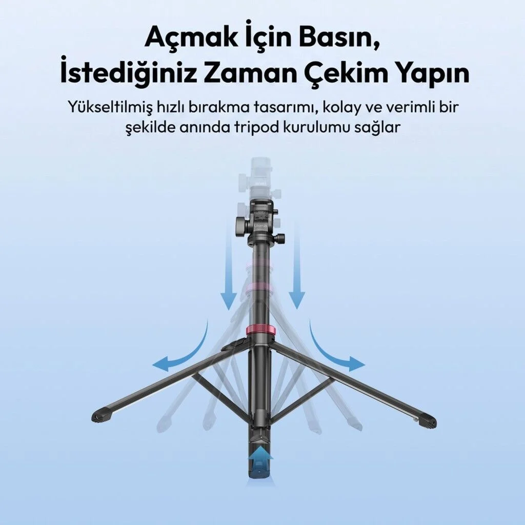 Ulanzi MT-78 2 in 1 185cm Hızlı Açılan Quick Release Telefon Tutucu Tripod - T077GBB2