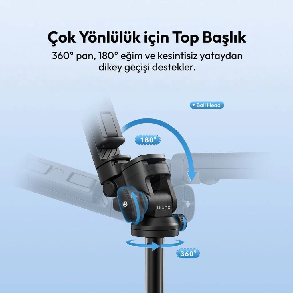 Ulanzi MT-78 2 in 1 185cm Hızlı Açılan Quick Release Telefon Tutucu Tripod - T077GBB2