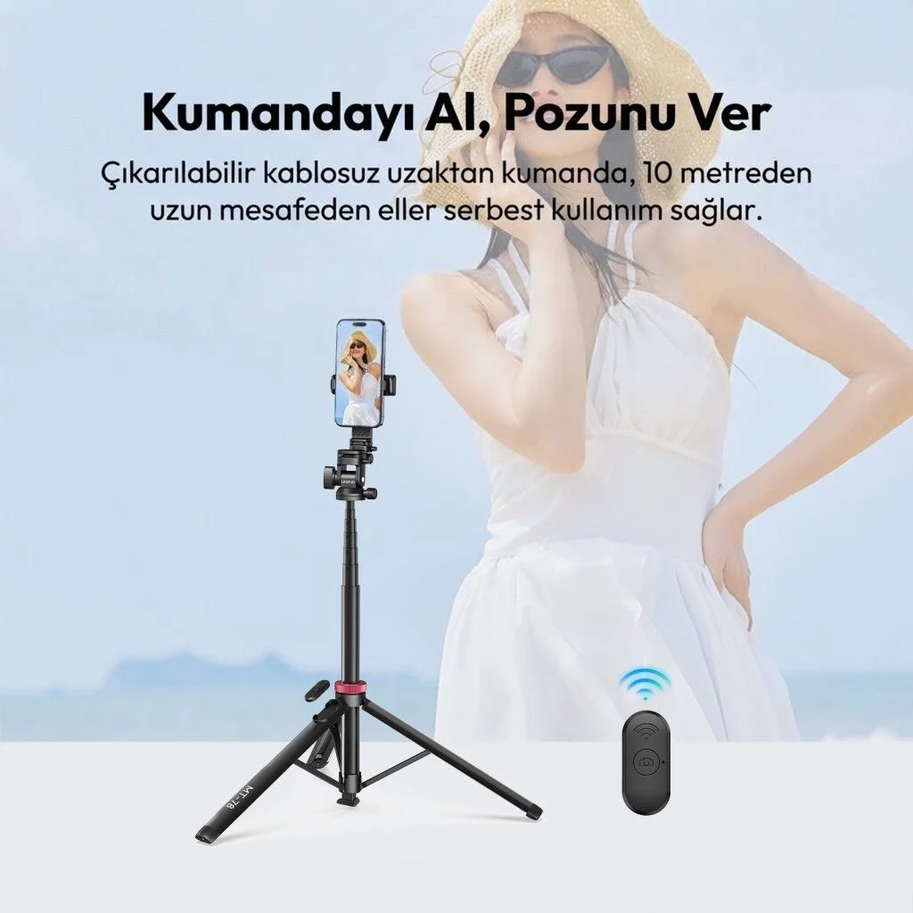 Ulanzi MT-78 2 in 1 185cm Hızlı Açılan Quick Release Telefon Tutucu Tripod - T077GBB2
