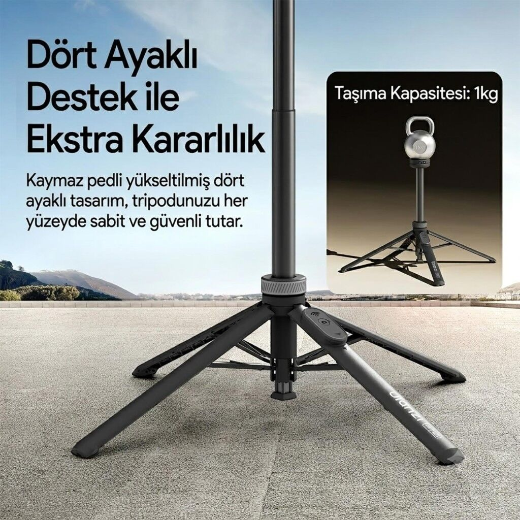 Ulanzi MT85 Otomatik Açılır Manyetik Telefon Tripodu ve Selfie Stick 150cm - T122