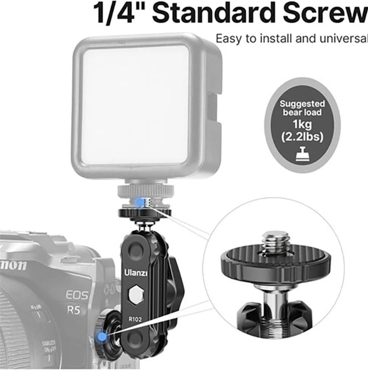 Ulanzi R102 Double Ball Head Magic Arm Hareketli Kol (Çiftli)