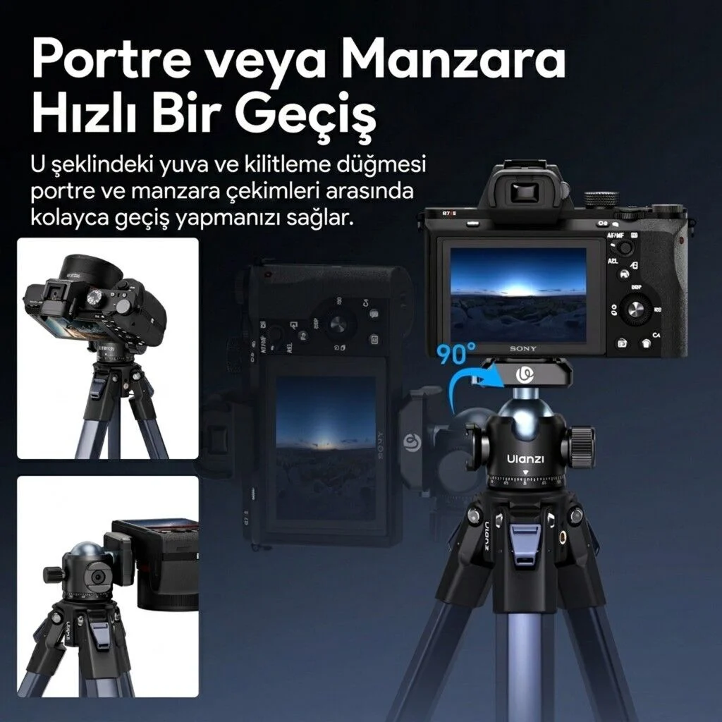 Ulanzi T100 UKA Quick Release Ball Head Tripod Başlığı - C062