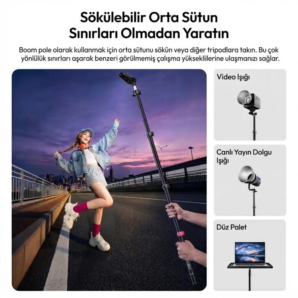Ulanzi TT43 II 210cm Reversible 2 in 1 Işık Standı - S085