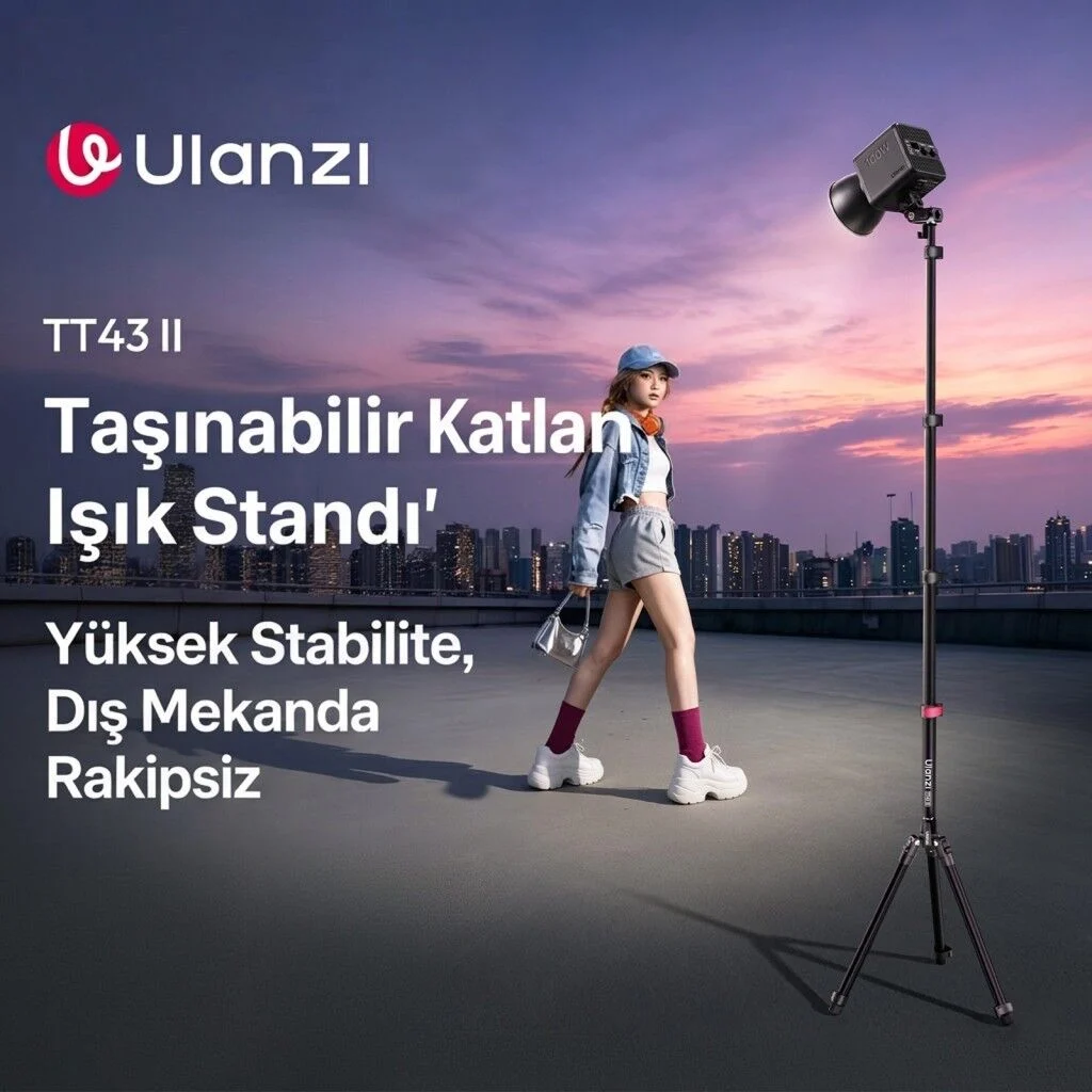 Ulanzi TT43 II 210cm Reversible 2 in 1 Işık Standı - S085