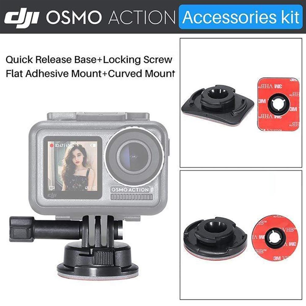 Ulanzi U-20 Dji Osmo Action Yapışkanlı Aparat