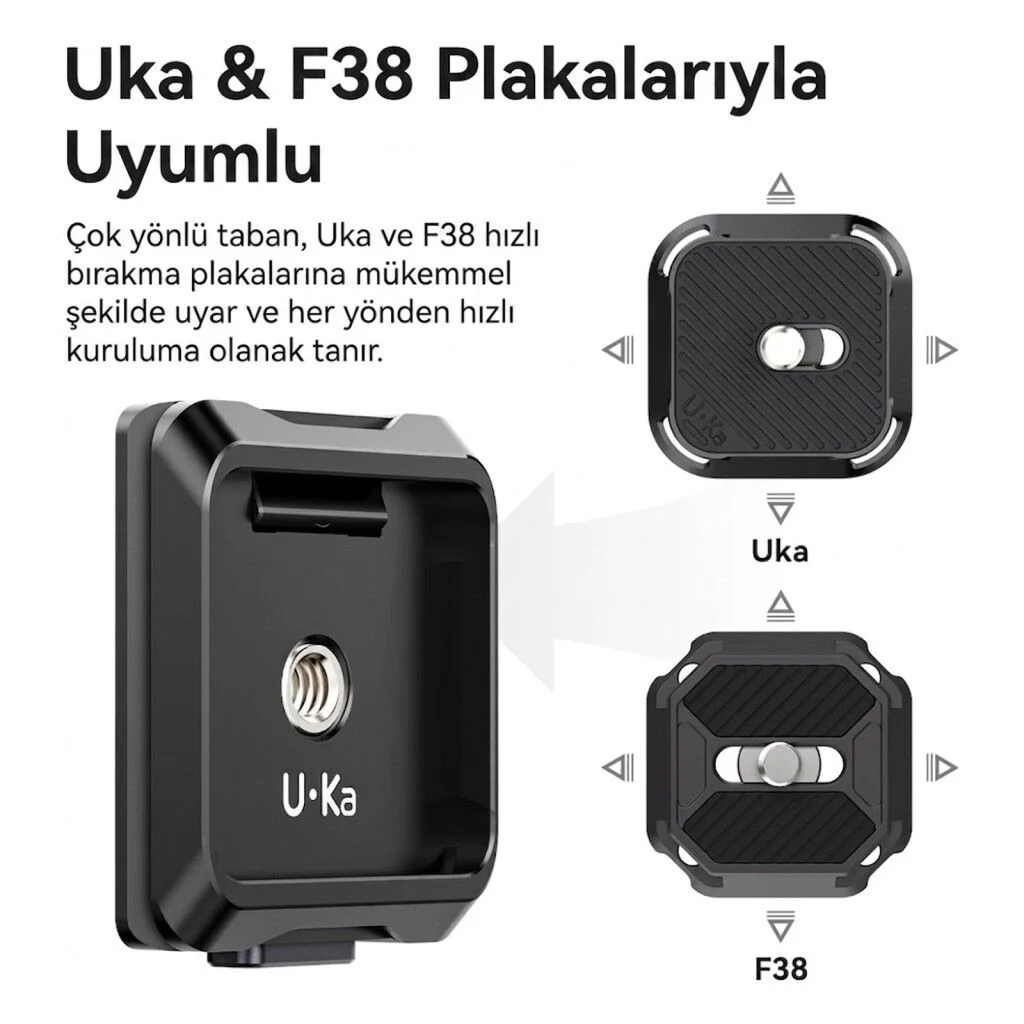 Ulanzi UKA03 Quick Release Base Plate Hızlı Bağlantı Tabanı Uka F38 Arca Uyumlu 4 Yönlü - C018