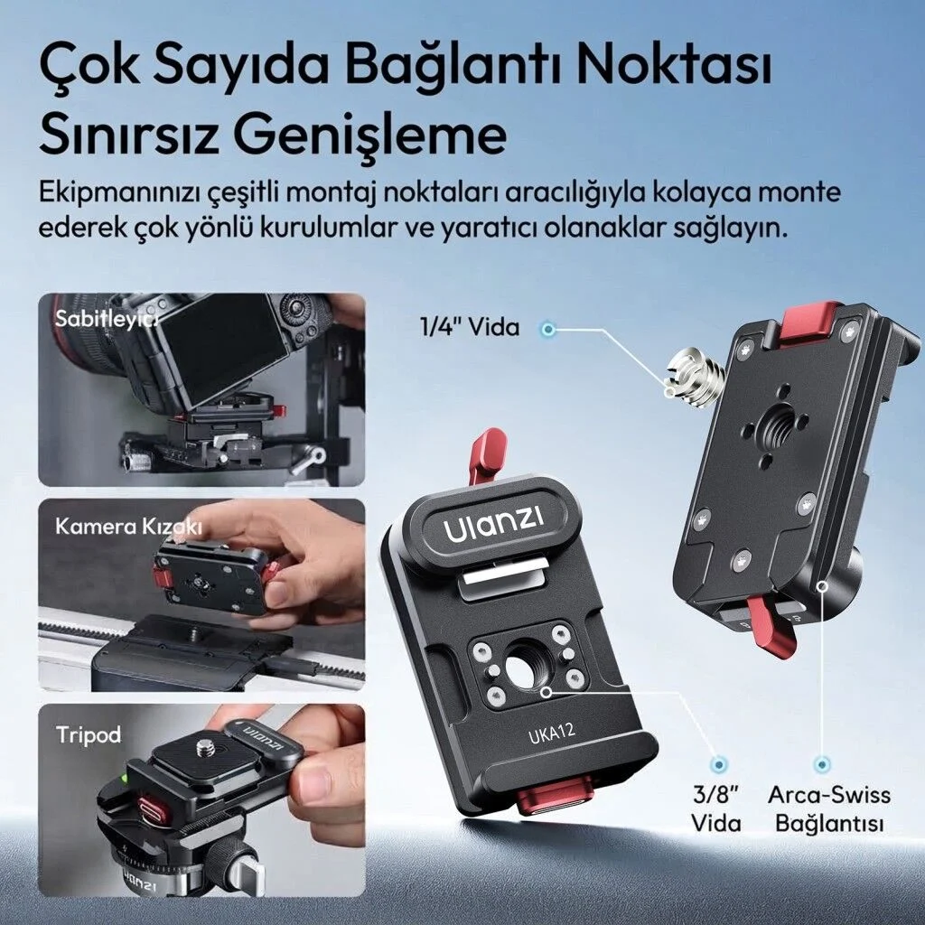 Ulanzi UKA12 UKA Pro Arca Uyumlu Quick Release Kamera Montaj Kiti - C106