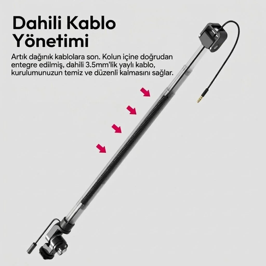 Ulanzi ZJ08 Cold Shoe Mikrofon Uzatma Kolu Ayarlanabilir Boom Arm - S008