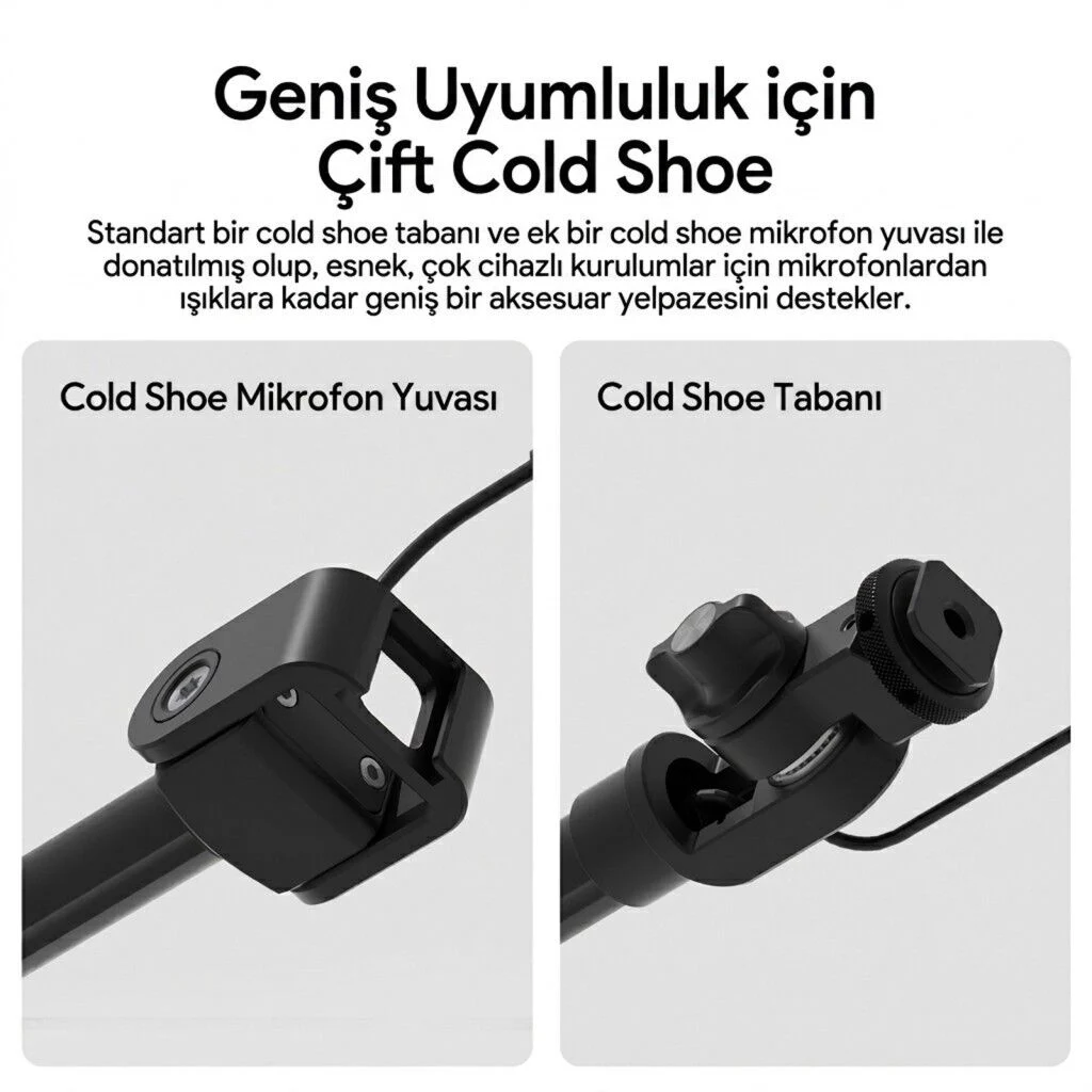 Ulanzi ZJ08 Cold Shoe Mikrofon Uzatma Kolu Ayarlanabilir Boom Arm - S008