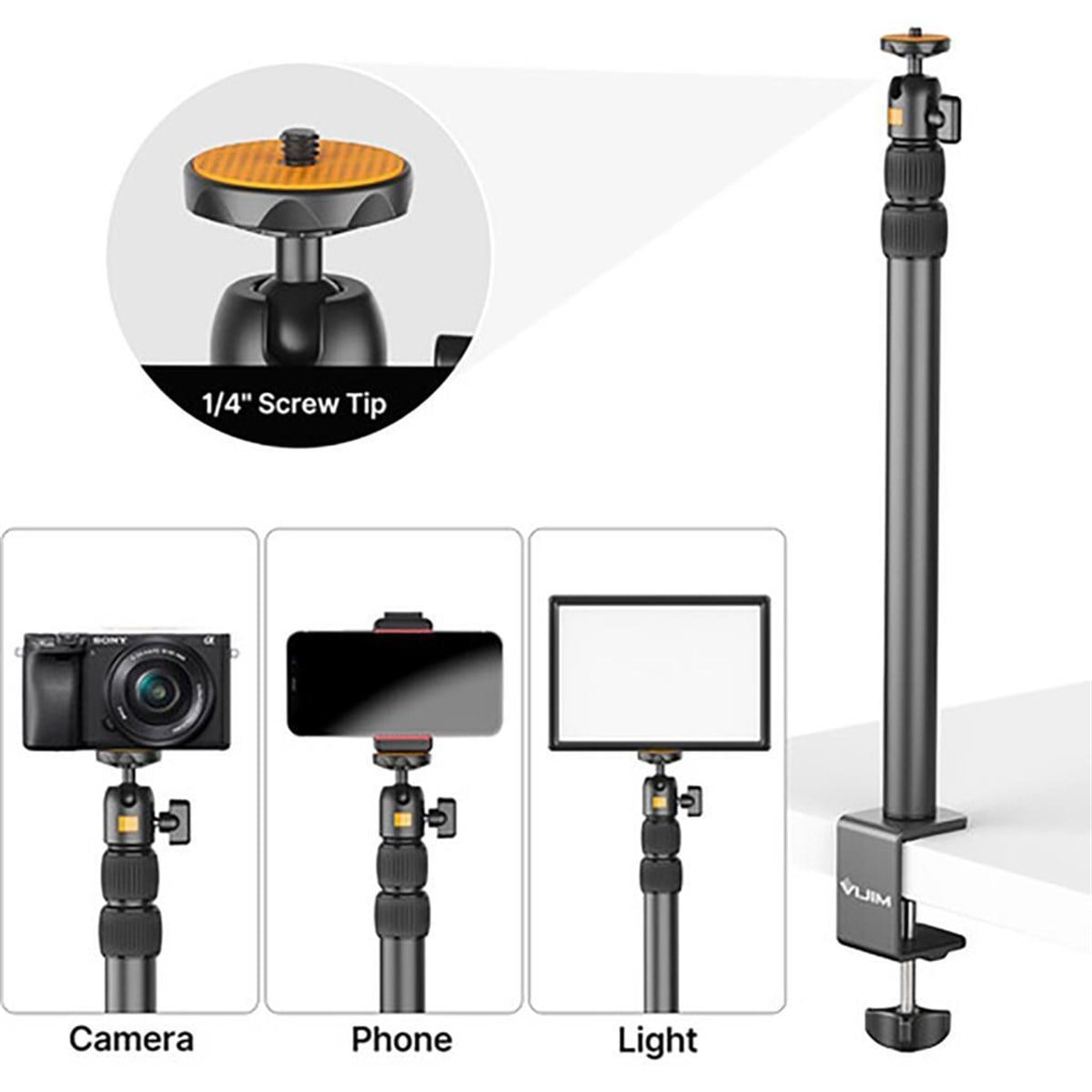 VIJIM LS02 Kamera ve Işık Masa Montaj Standı