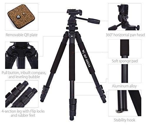 Weifeng WF-6663A Profesyonel Tripod