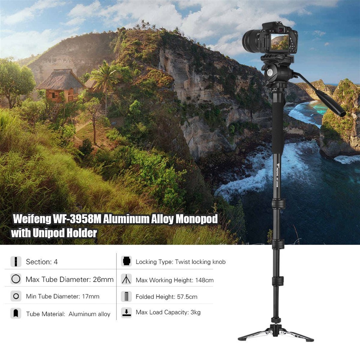 Weifeng WT-3958M Video Monopod