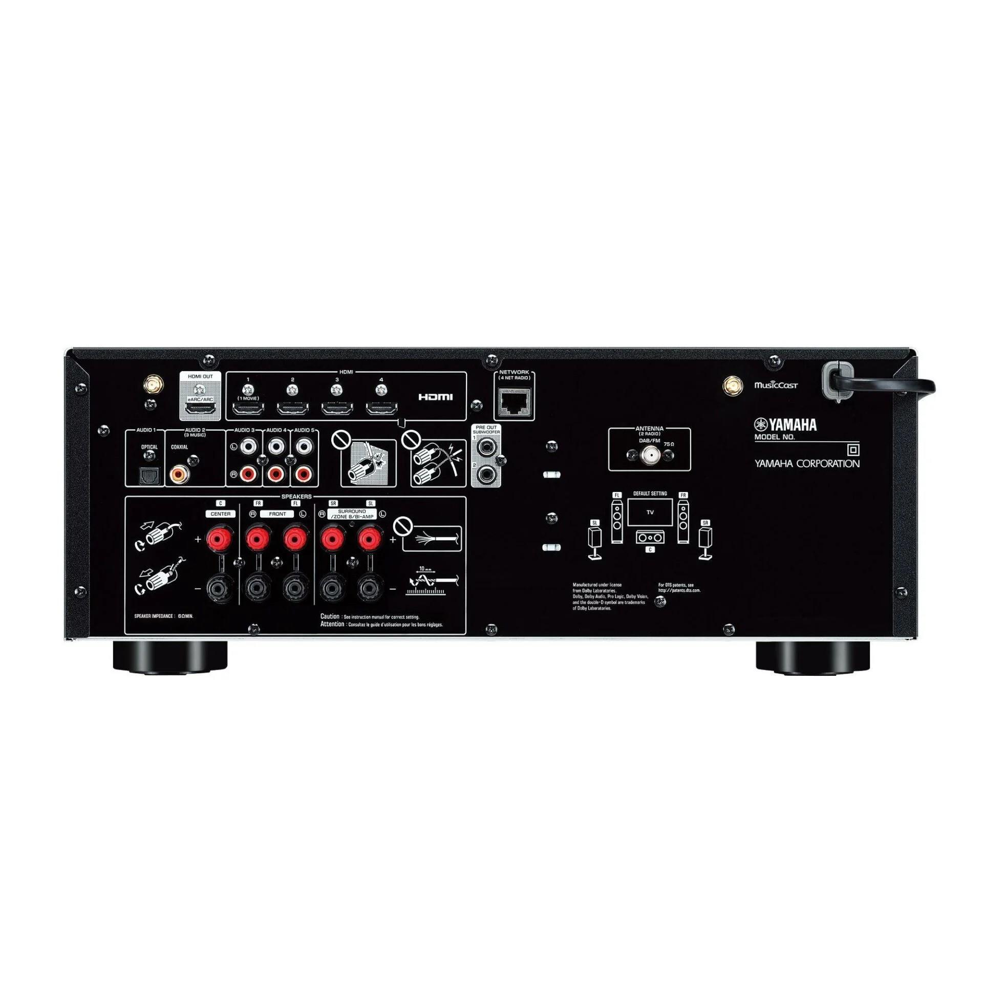 Yamaha RX-V4A Musiccast 5.2 Kanal Network Receiver Black
