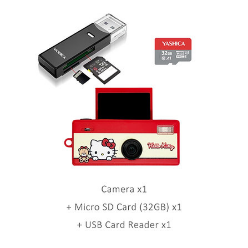 YASHICA x Hello Kitty Eğlenceli Anahtarlık Kamera (Klasik Hello Kitty)