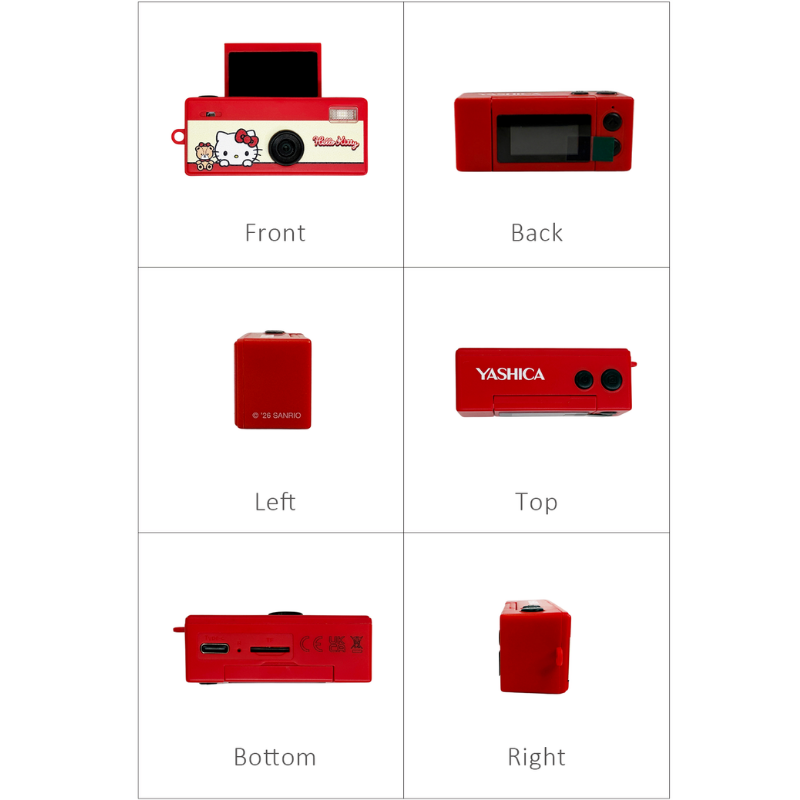 YASHICA x Hello Kitty Eğlenceli Anahtarlık Kamera (Klasik Hello Kitty)
