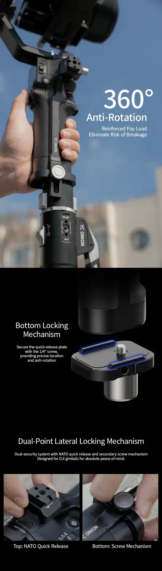 YC Onion Telescopic Extension Tube& RS Pro Connection Kit