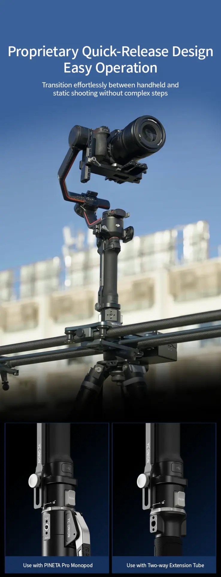YC Onion Telescopic Extension Tube& RS Pro Connection Kit