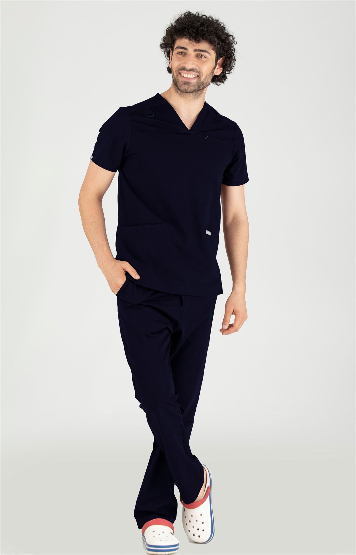 Felice Vita Koyu Lacivert Erkek Scrubs Üst - Medikal Giyim Uniform