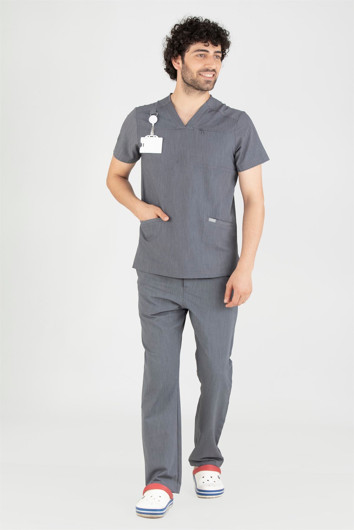 Fluente Vita - Gri MelanjErkek Scrubs Alt - Medical Uniform - Fluente Vita - Gri MelanjVITA
