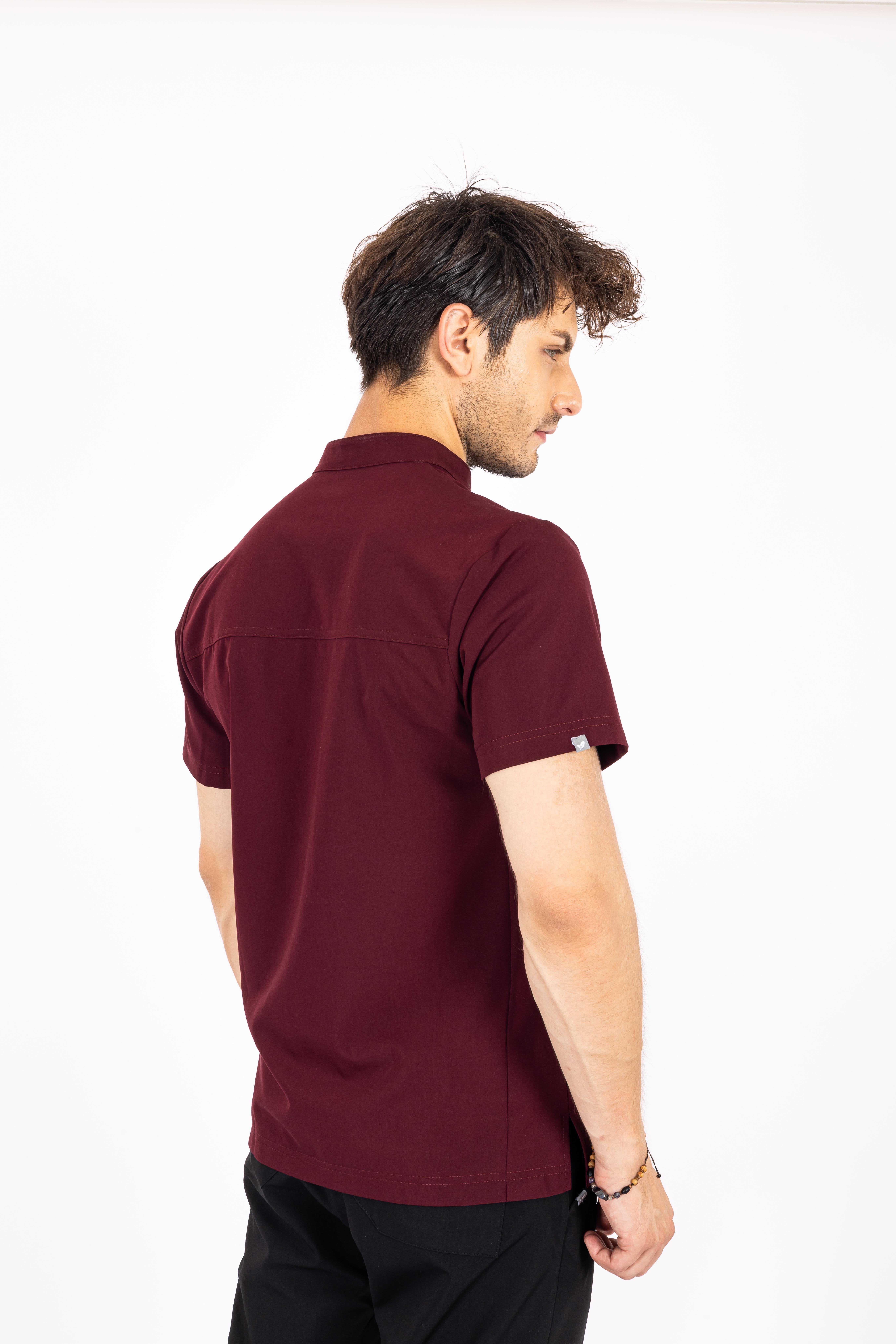 Freddo Vita Bordo Erkek Scrubs Üst - Medikal Giyim Uniform