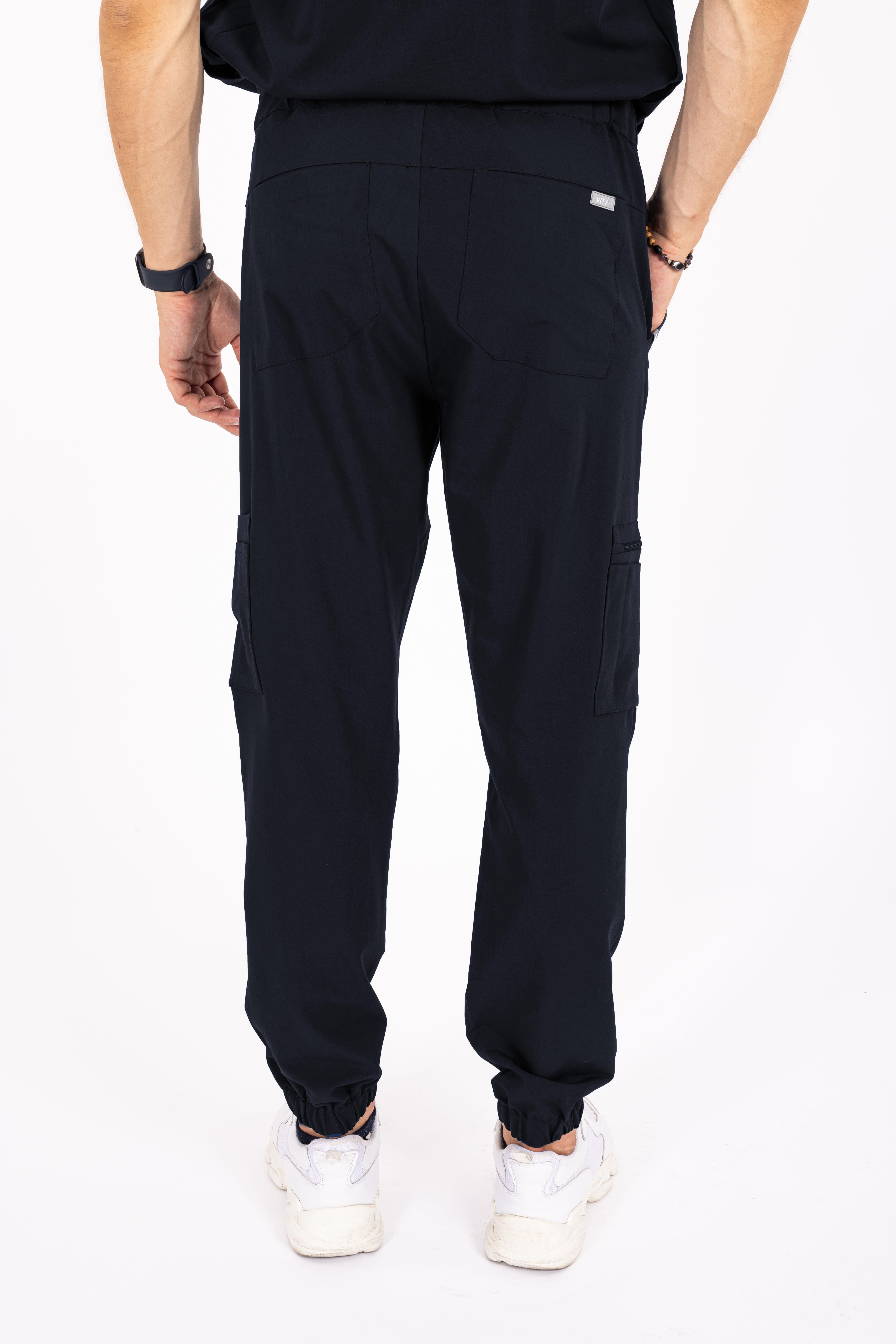 Jogger Piu Vita Koyu Lacivert Alt Erkek Scrubs Cerrahi Forma - Medikal Giyim Uniform