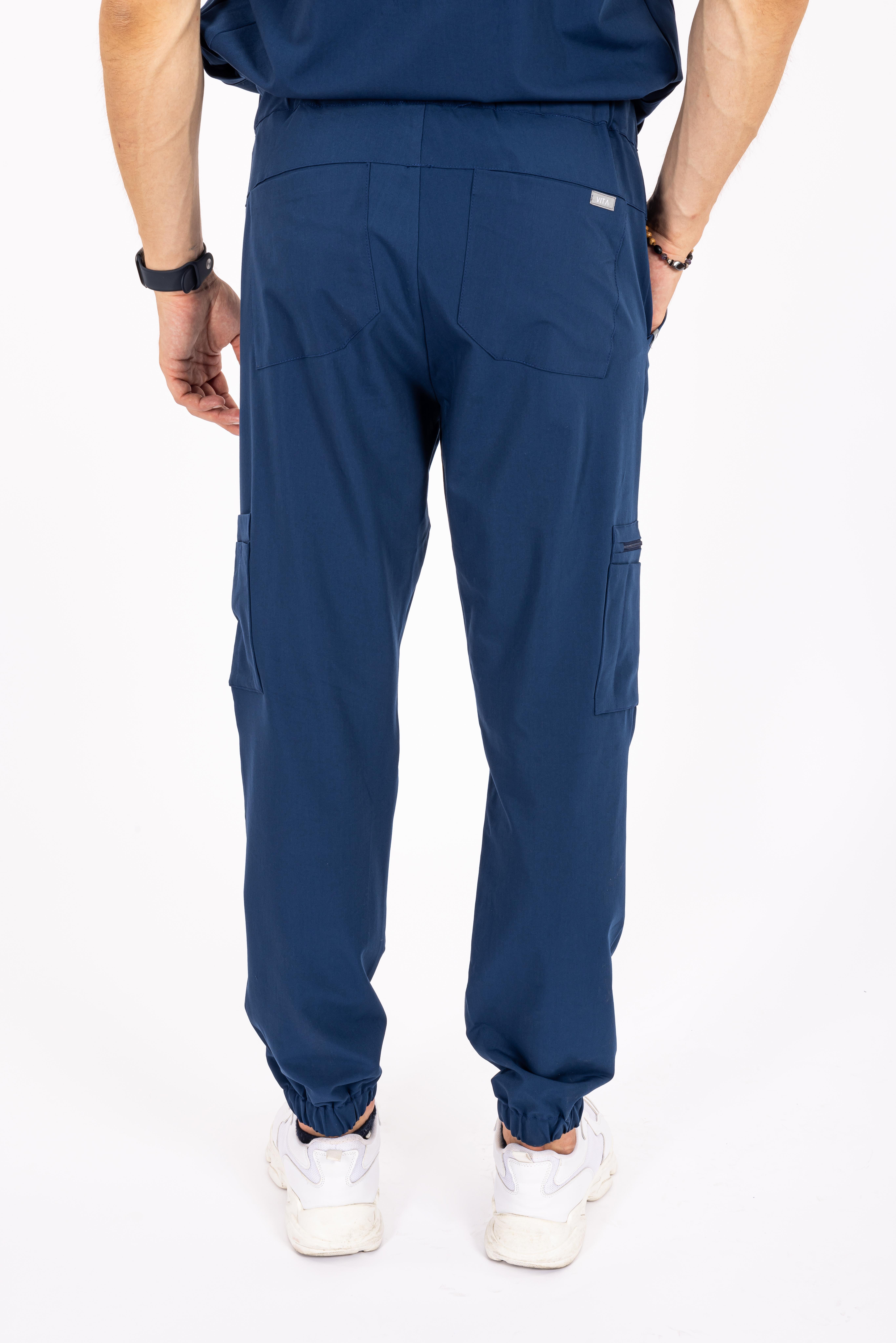 Jogger Piu Vita Saks Mavisi Erkek Scrubs Alt - Medikal Giyim Uniform