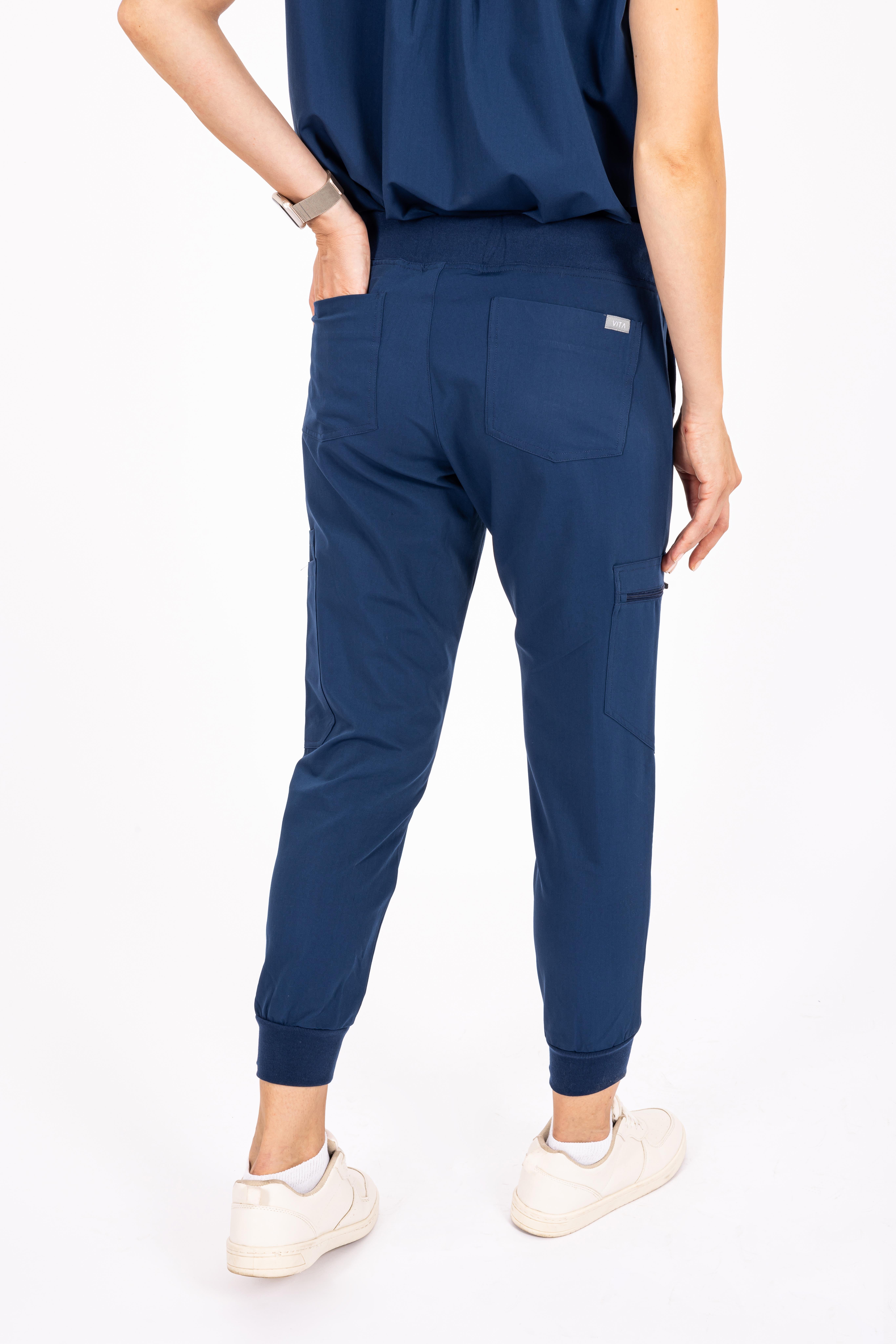 Jogger Vita Saks Mavisi Kadın Scrubs Alt - Medical Giyim Uniform