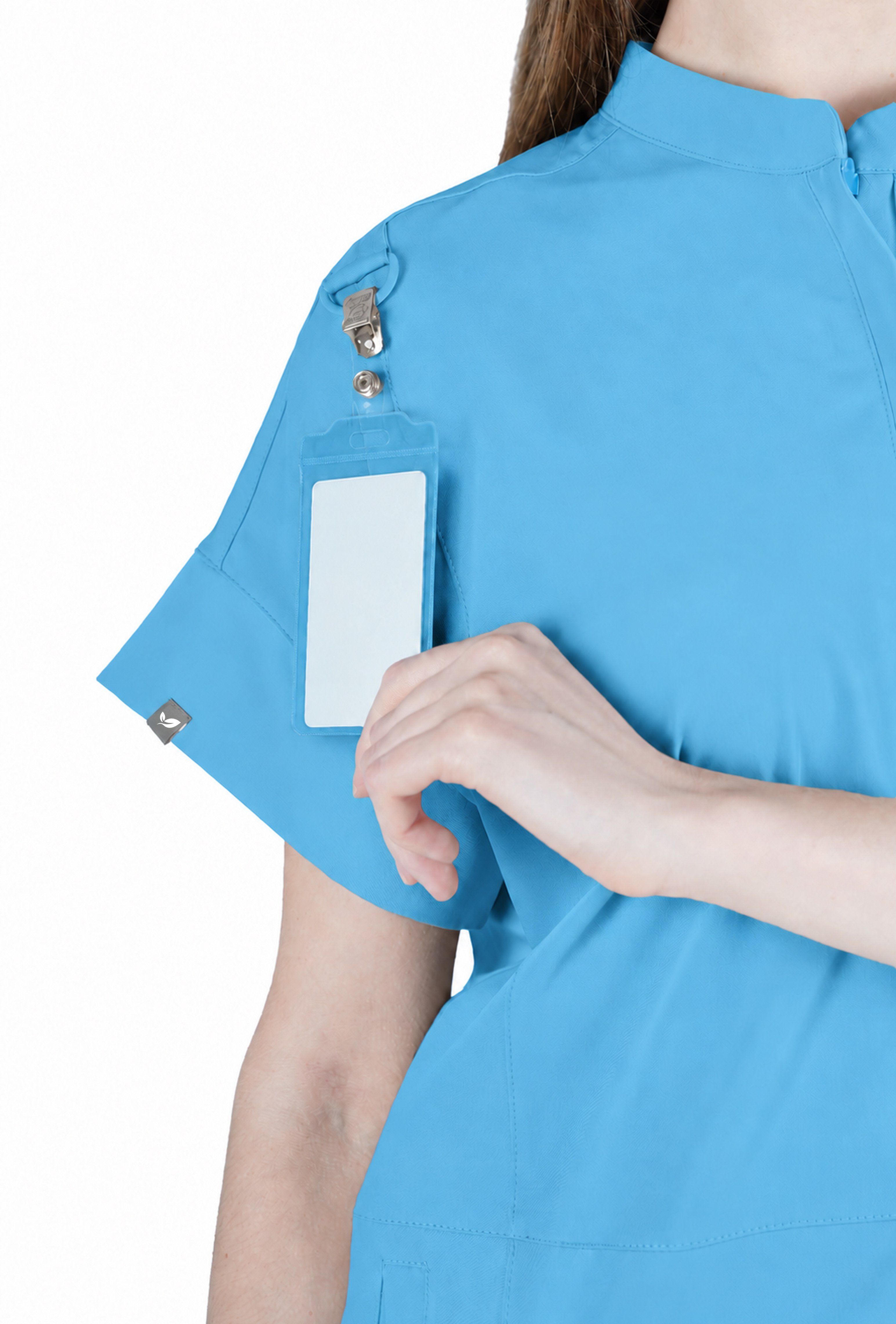 Bella VITA Alaska Blue Üst Kadın Scrubs Cerrahi Forma - Medikal Giyim Uniform