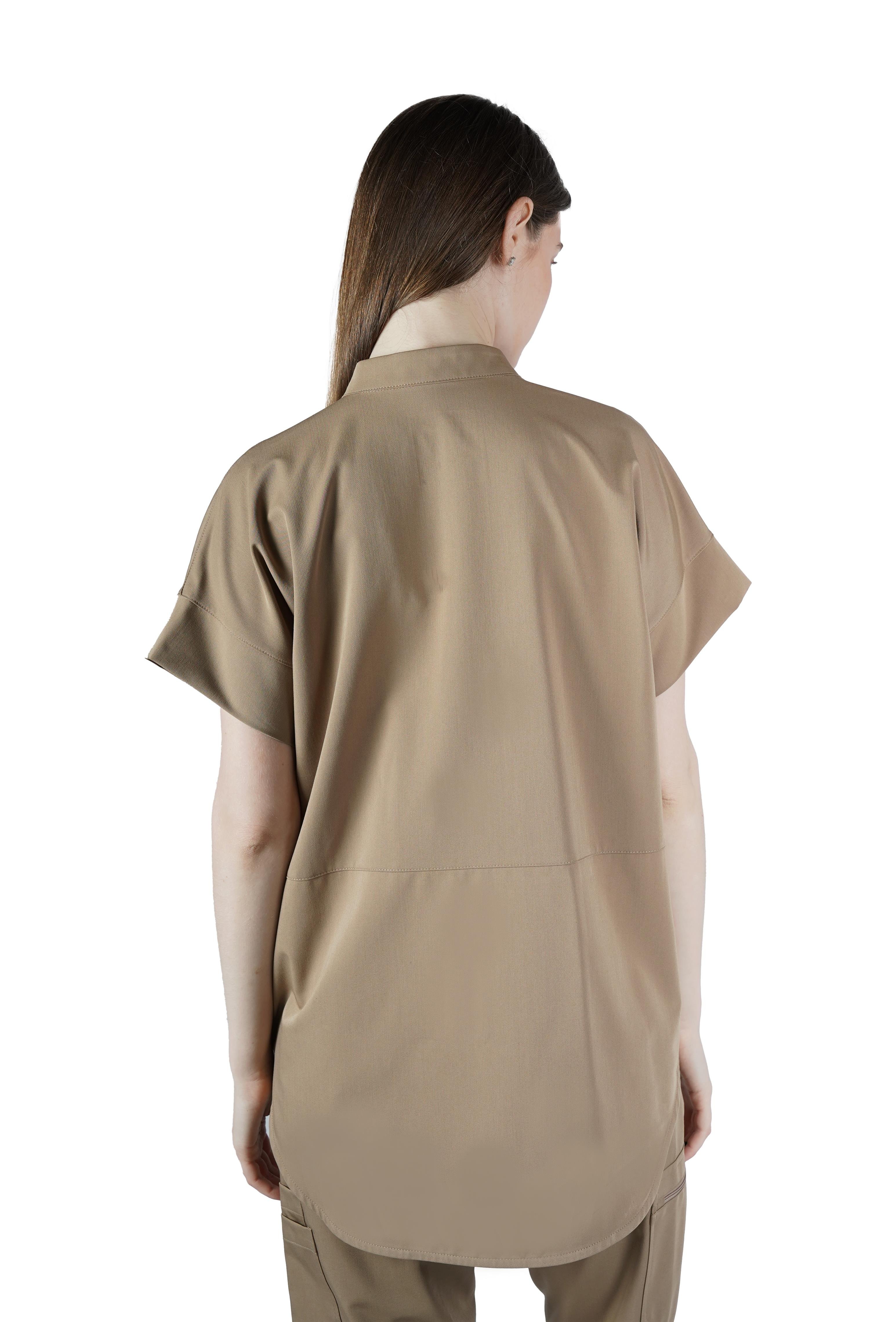 Bella VITA Bej Üst Kadın Scrubs Cerrahi Forma - Medikal Giyim Uniform