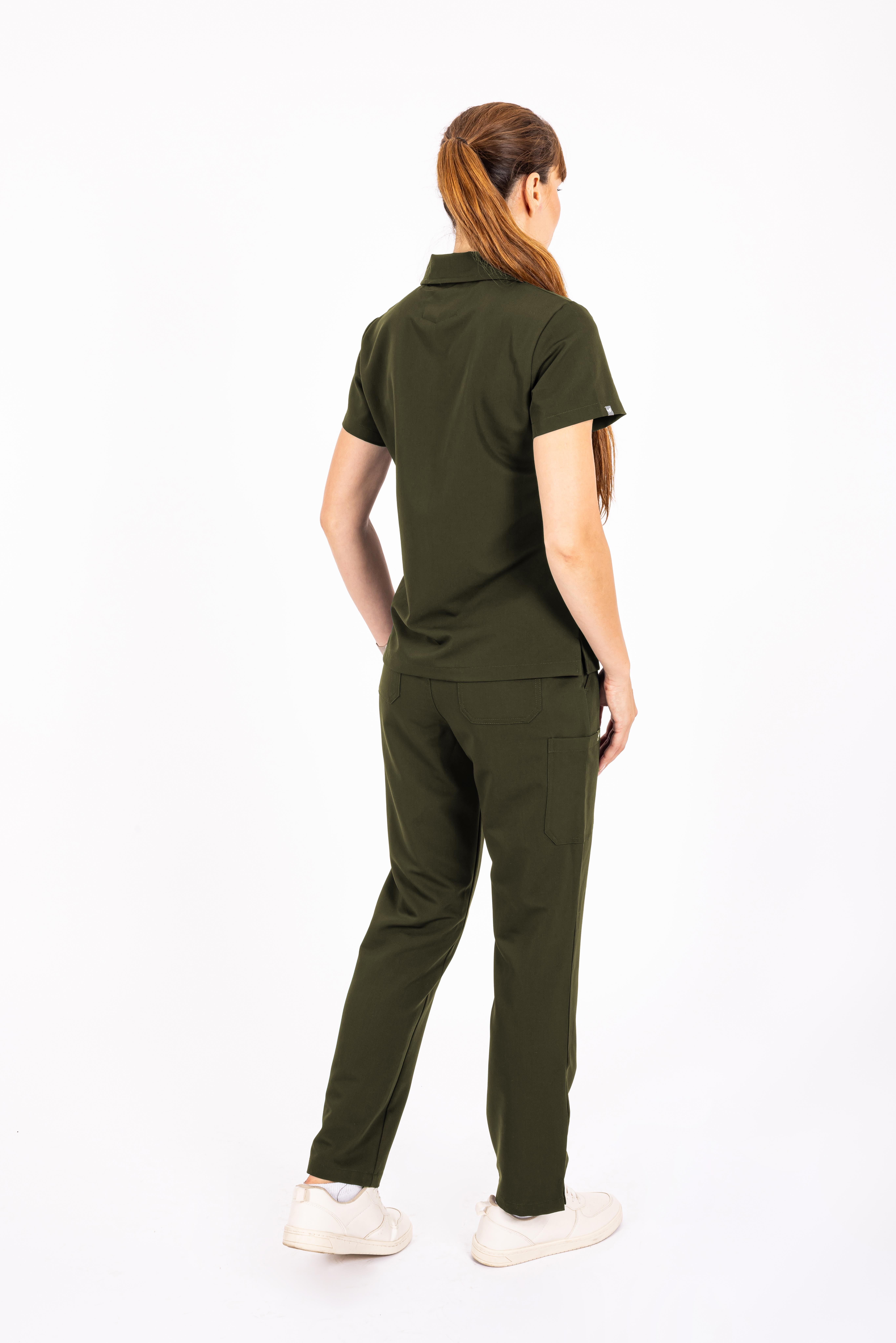 Collare Vita Haki Üst Kadın Scrubs Cerrahi Forma - Medikal Giyim Uniform
