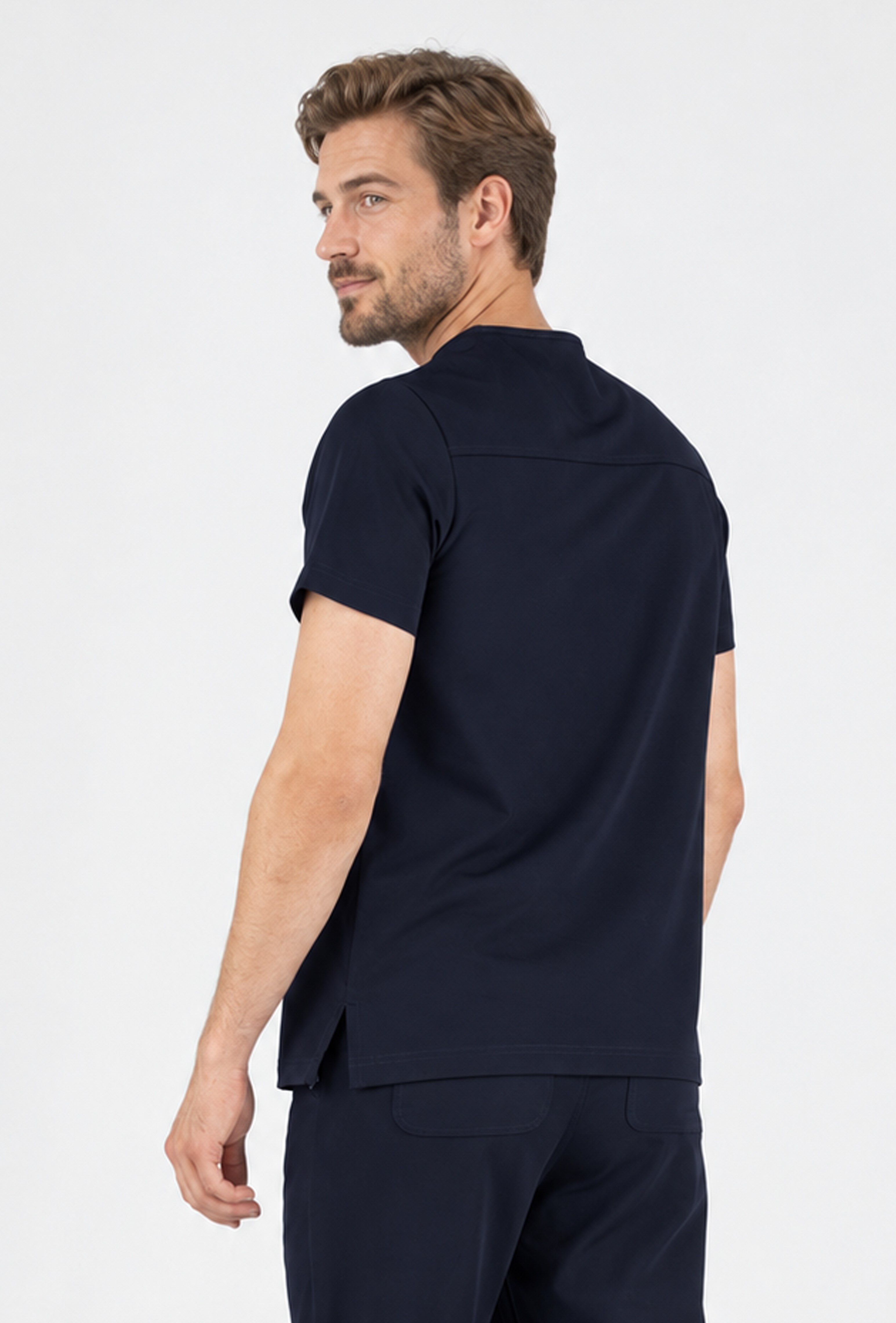 Felice Vita Koyu Lacivert Üst Erkek Scrubs Cerrahi Forma - Medikal Giyim Uniform