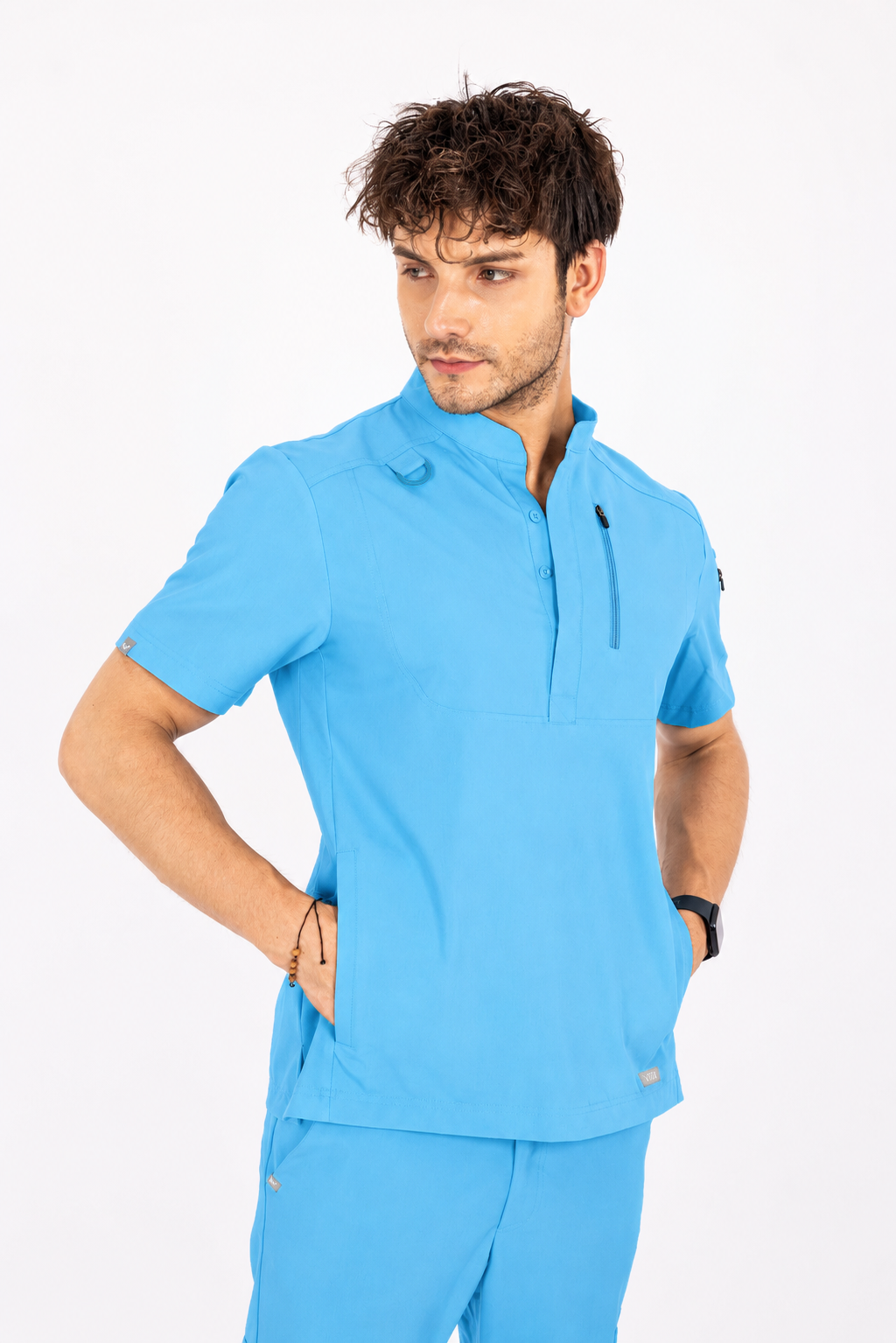 Freddo Vita Alaska Blue Üst Erkek Scrubs Cerrahi Forma - Medikal Giyim Uniform