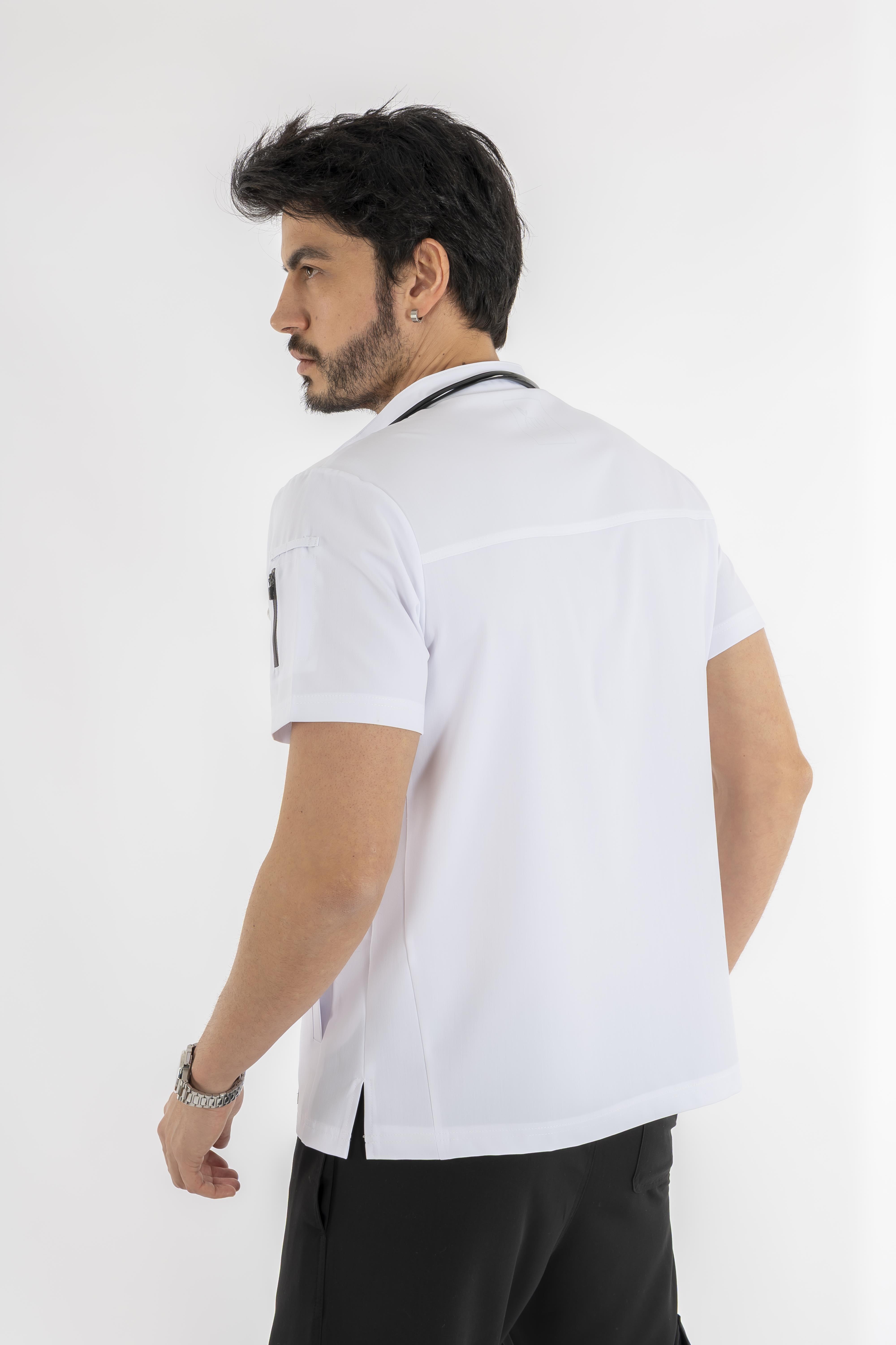Freddo Vita Beyaz Üst Erkek Scrubs Cerrahi Forma - Medikal Giyim Uniform