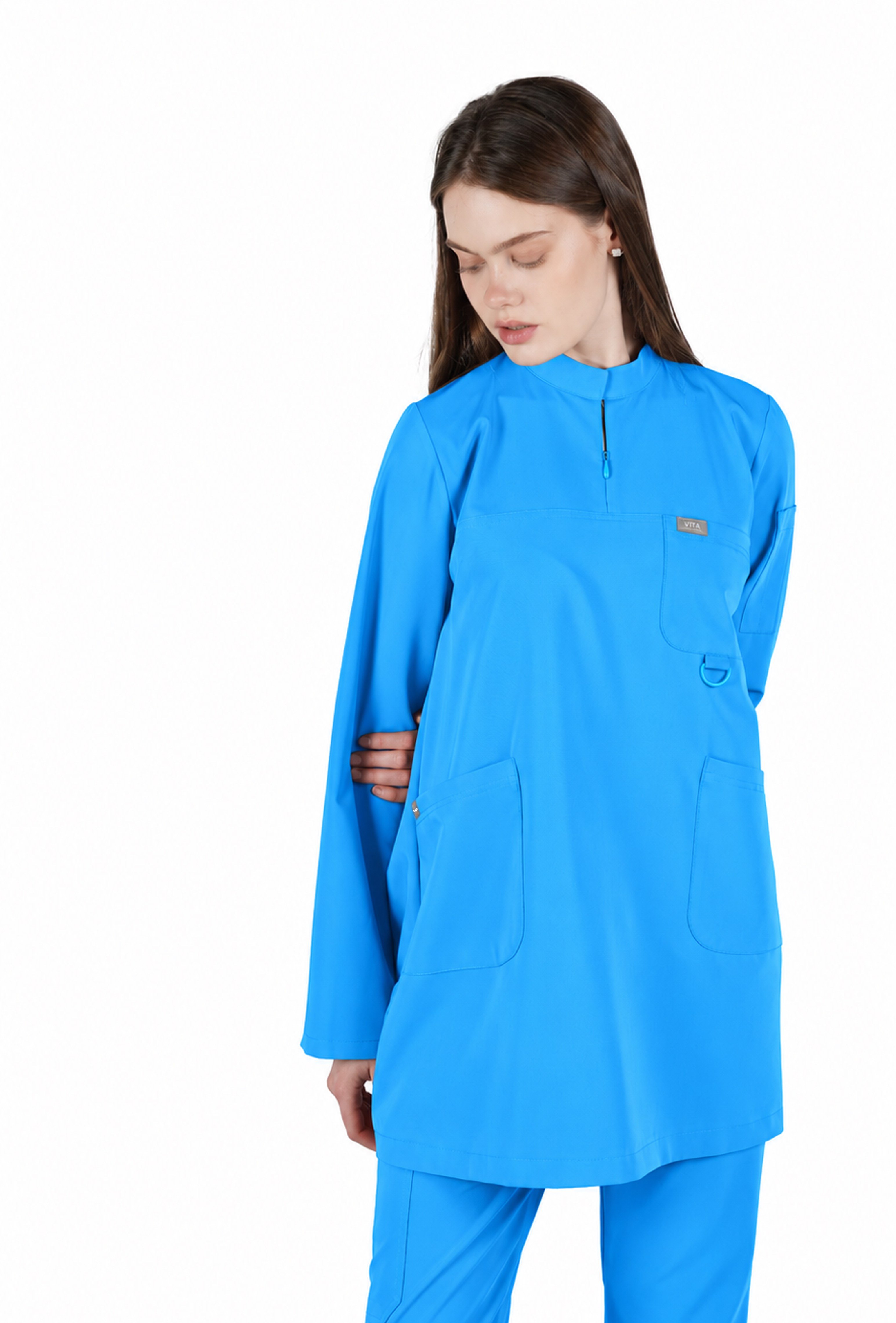 Hijab VITA Alaska Blue Üst Kadın Scrubs Cerrahi Forma 