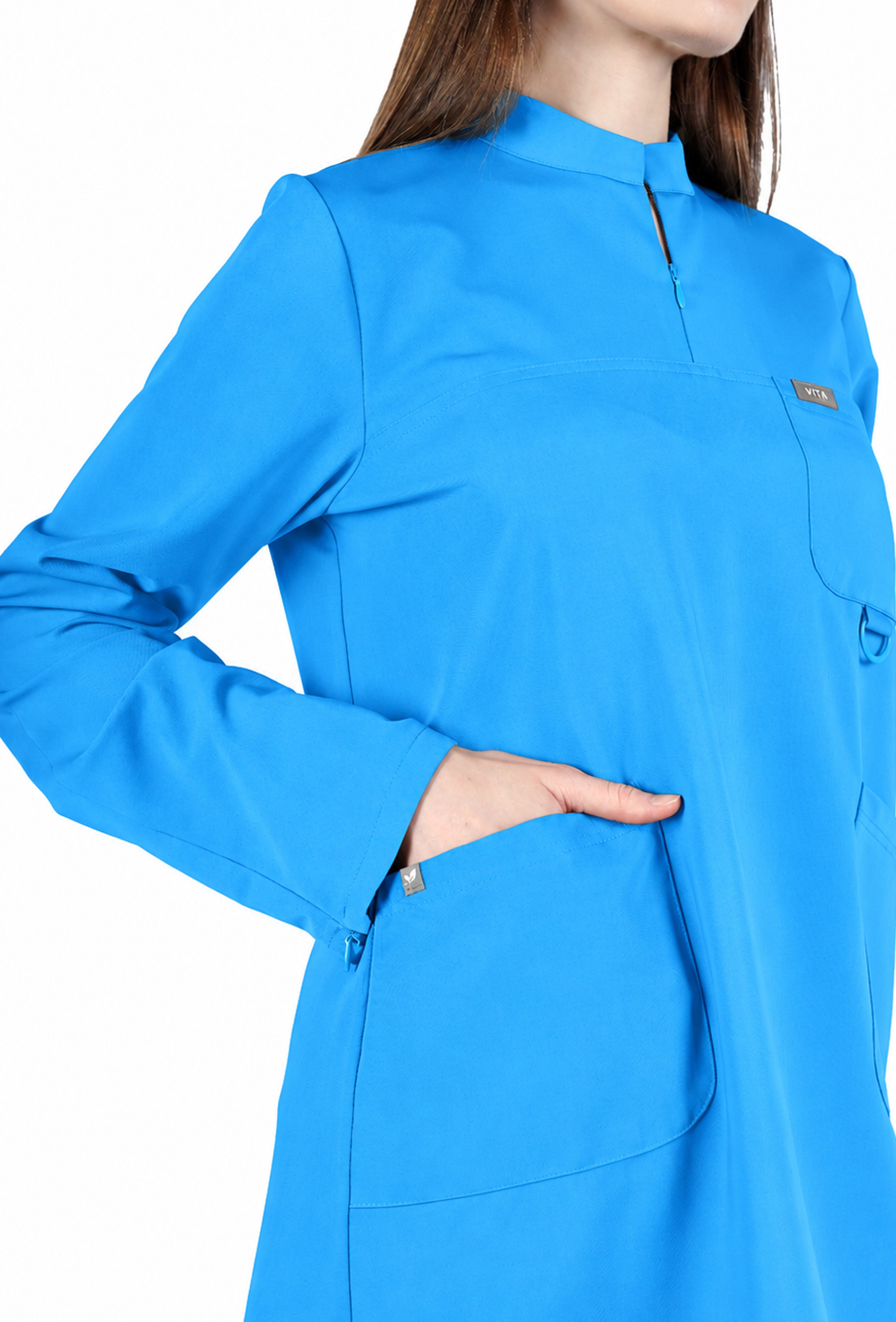 Hijab VITA Alaska Blue Üst Kadın Scrubs Cerrahi Forma 