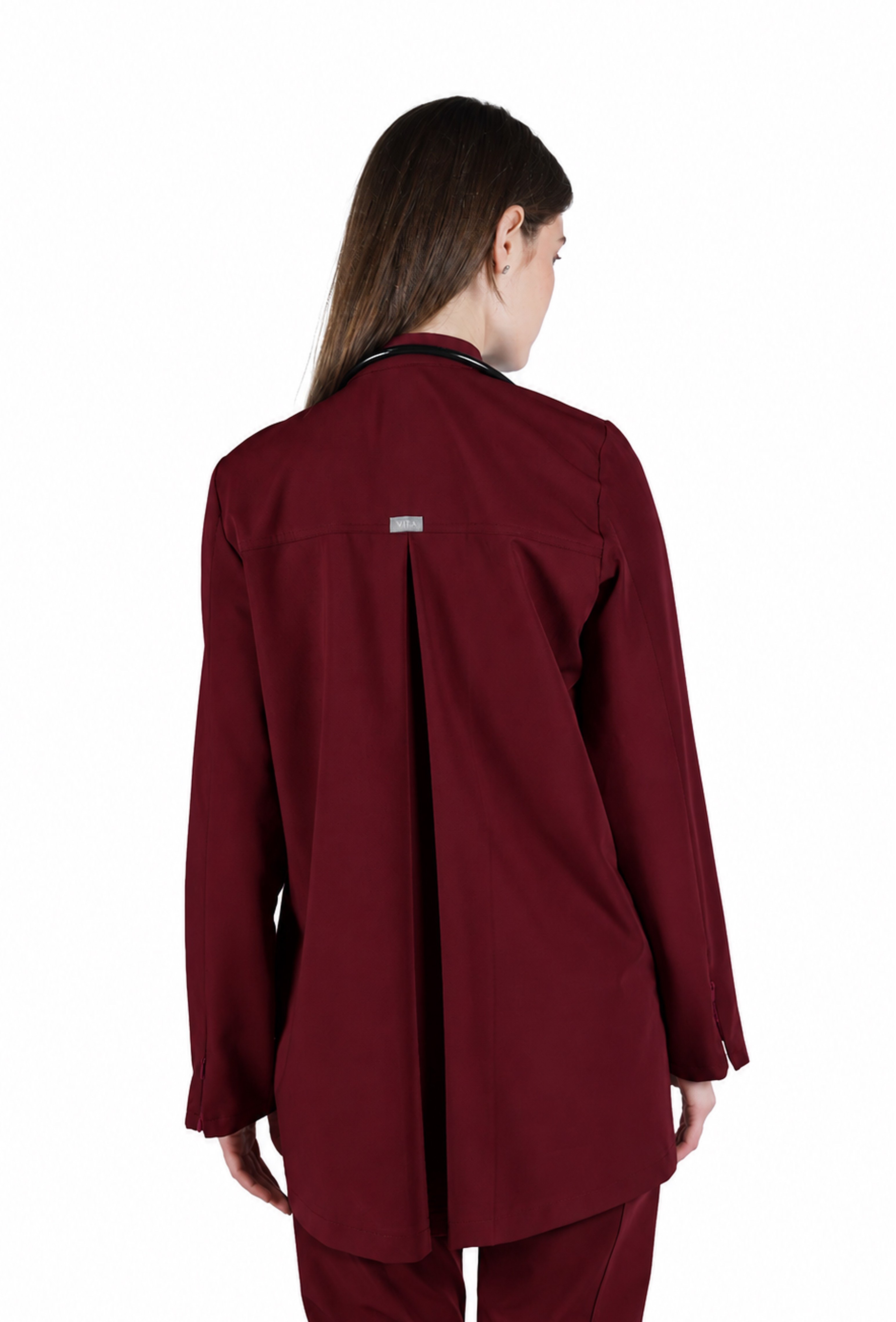 Hijab VITA Bordo Üst Kadın Scrubs Cerrahi Forma 