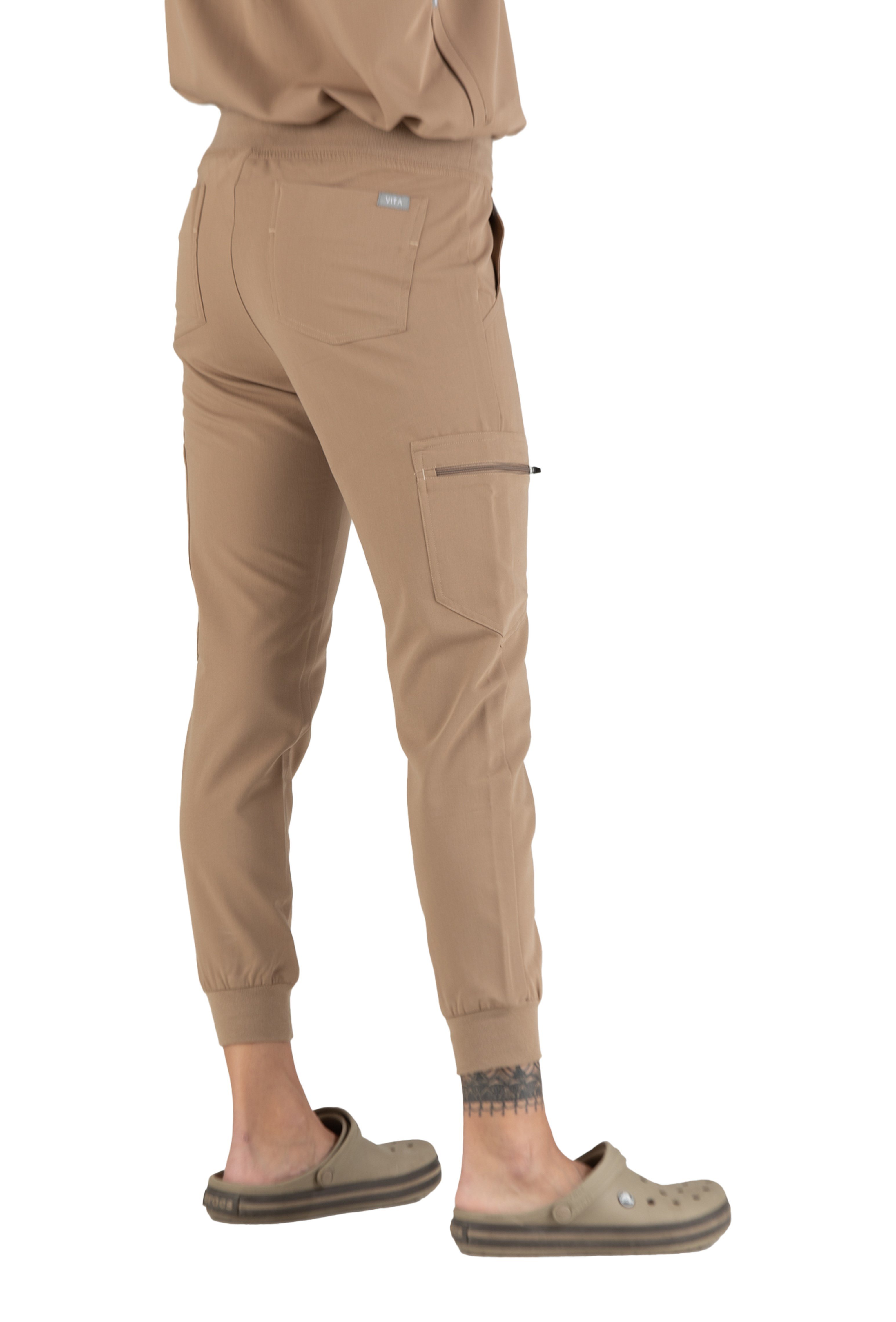 Jogger Vita Bej Alt Kadın Scrubs Cerrahi Forma -Medical Giyim Üniforma