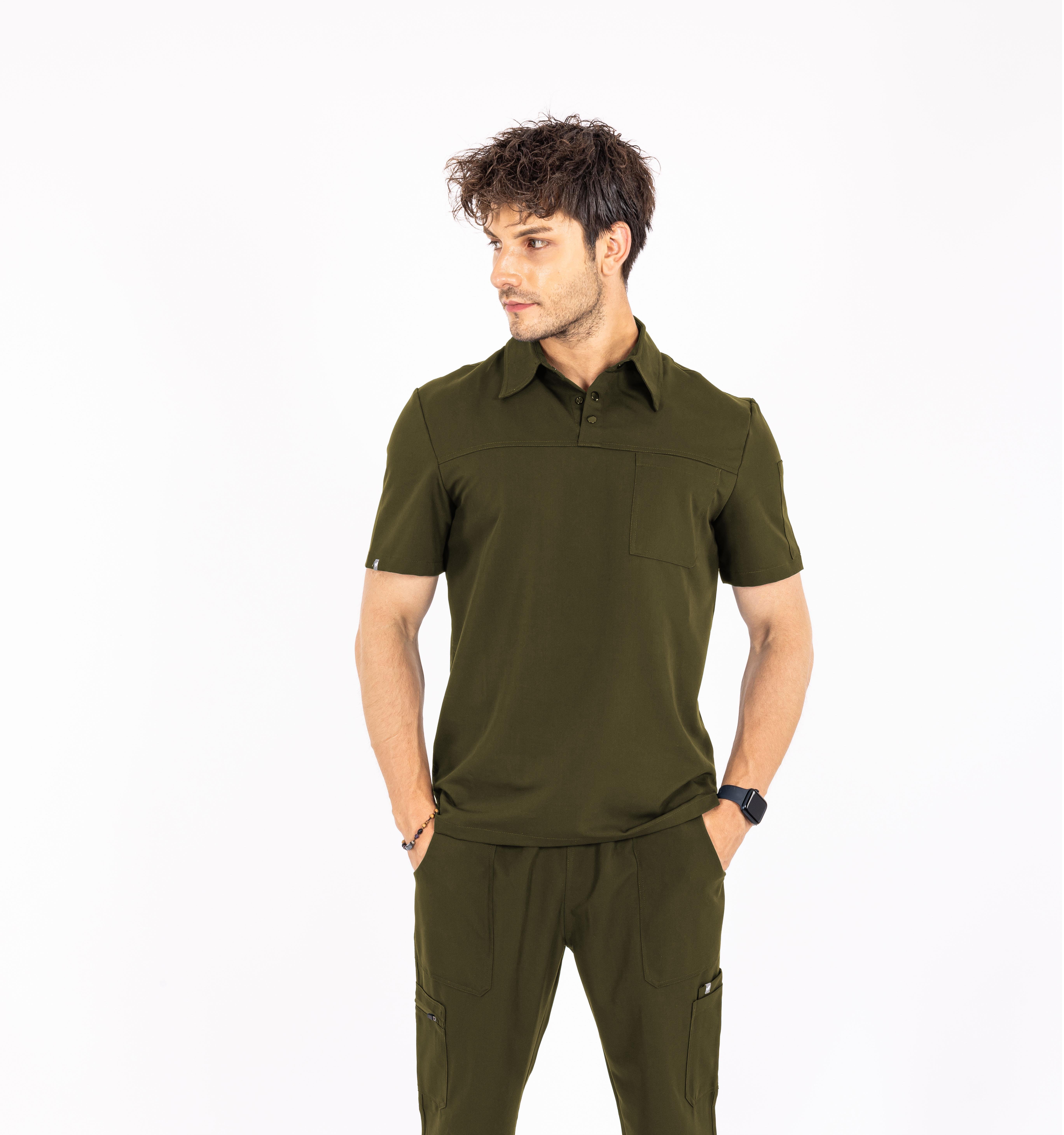 Gusto Vita Haki Üst Erkek Scrubs Cerrahi Forma - Medikal Giyim Uniform