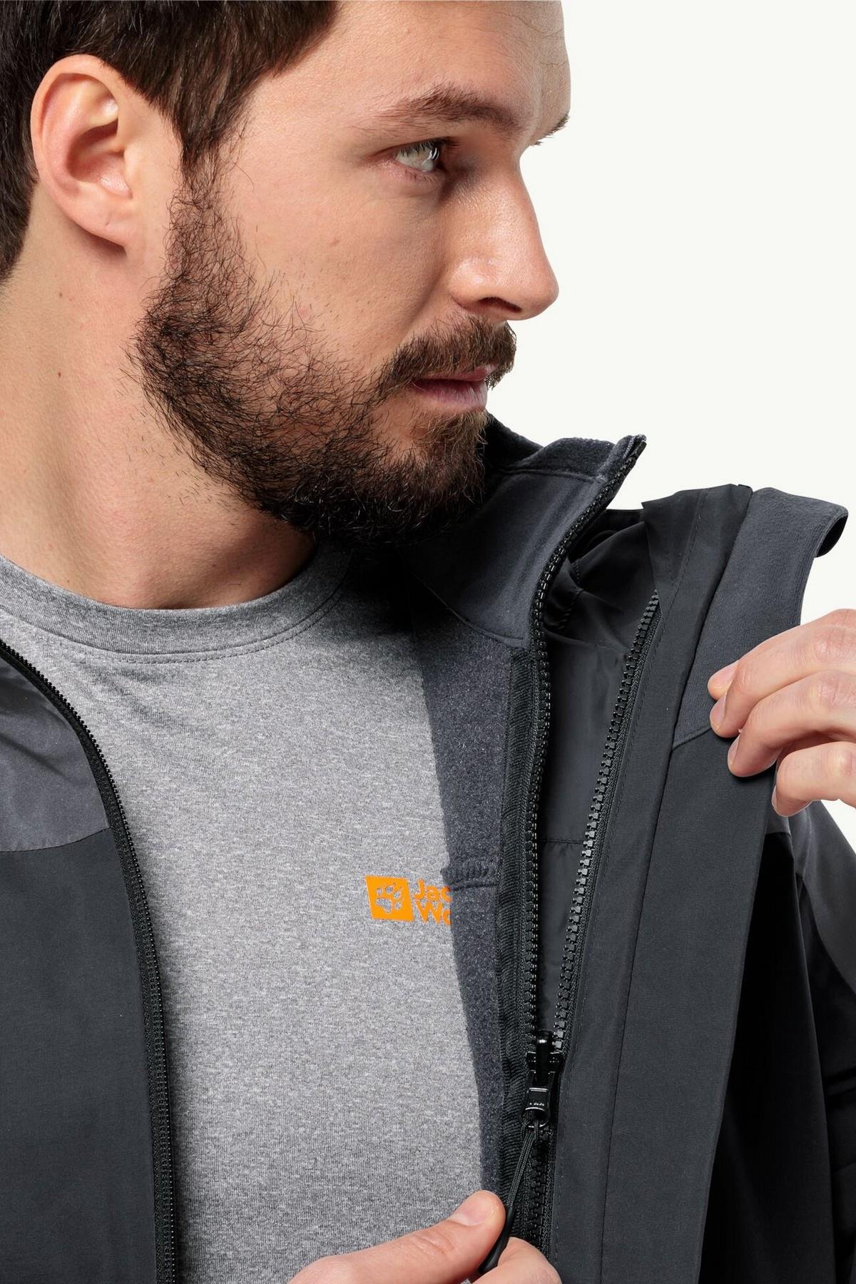Jack Wolfskin 1115311-6001 Taubenberg 3IN1 M Erkek Oudoor Mont