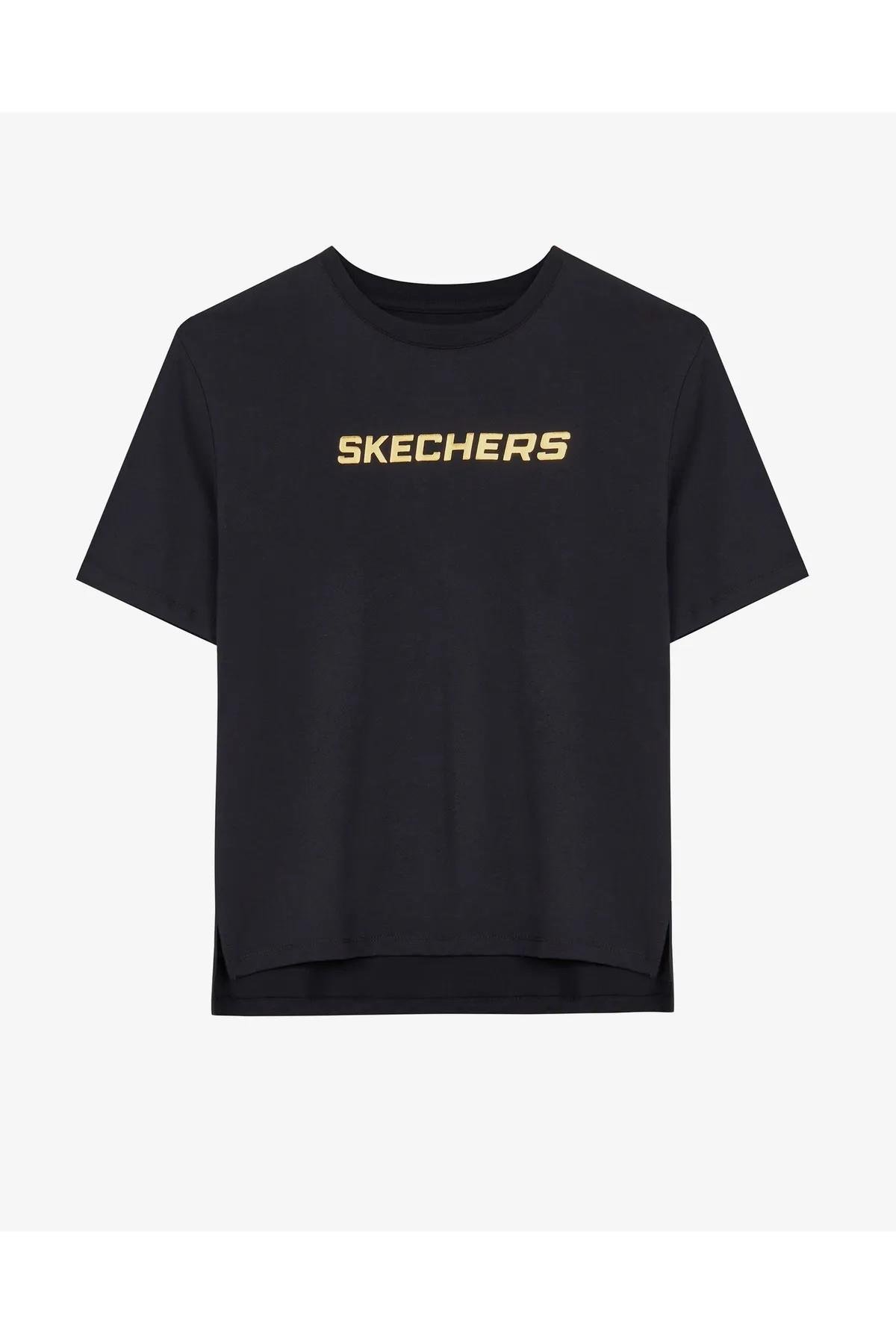 Skechers S241012-001 Graphic W Sleeve Kadın Spor Tişört