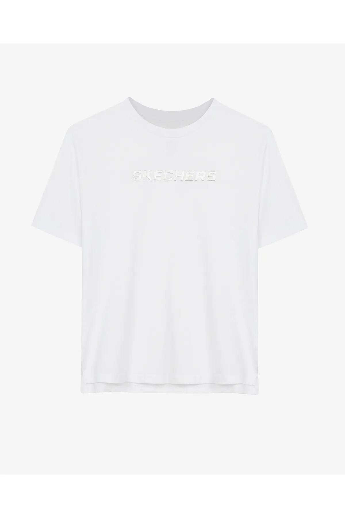 Skechers S241012-100 Graphic W Sleeve Kadın Spor Tişört