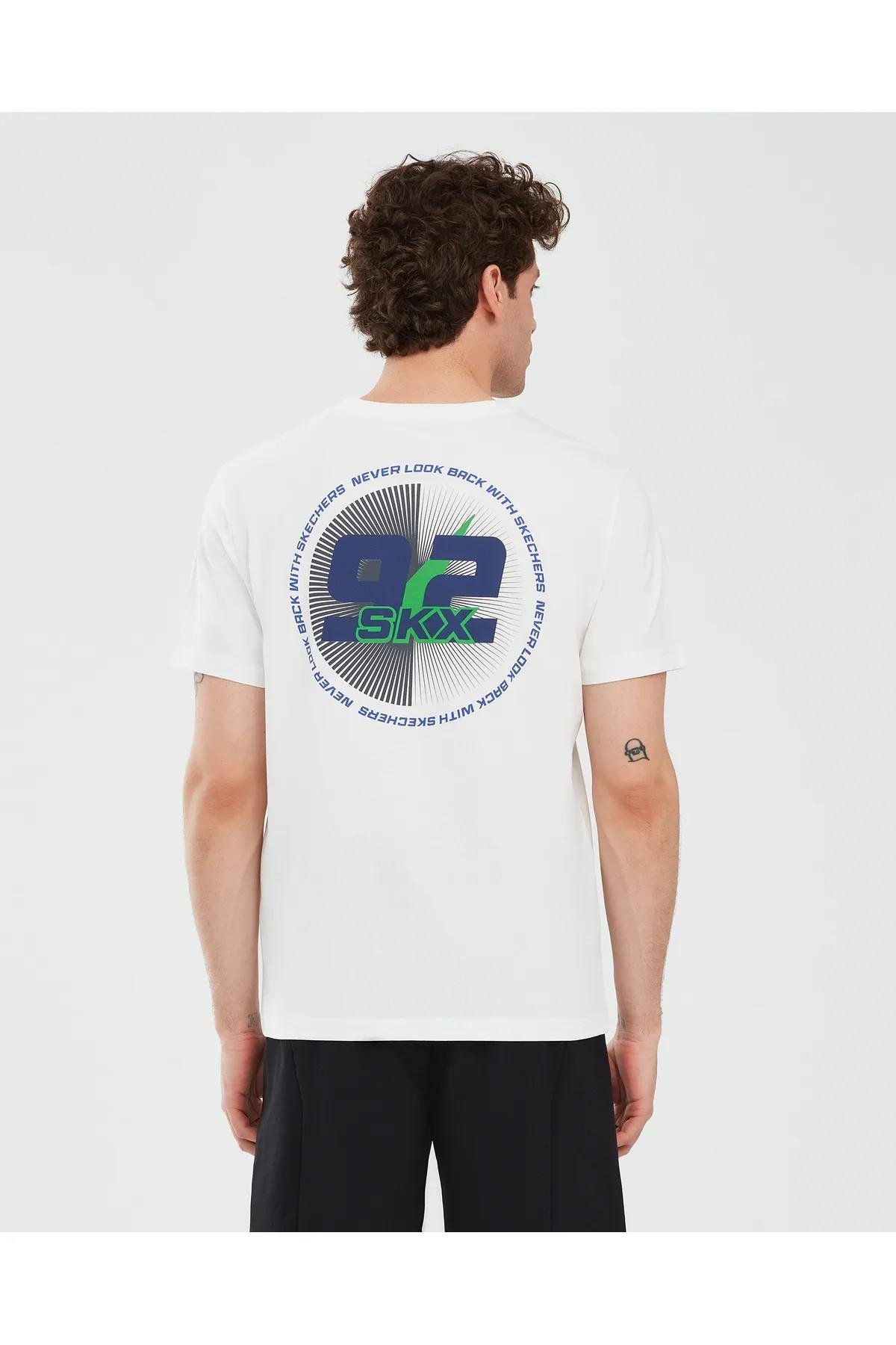 Skechers S241054-102 Graphic M Sleeve Erkek Spor Tişört