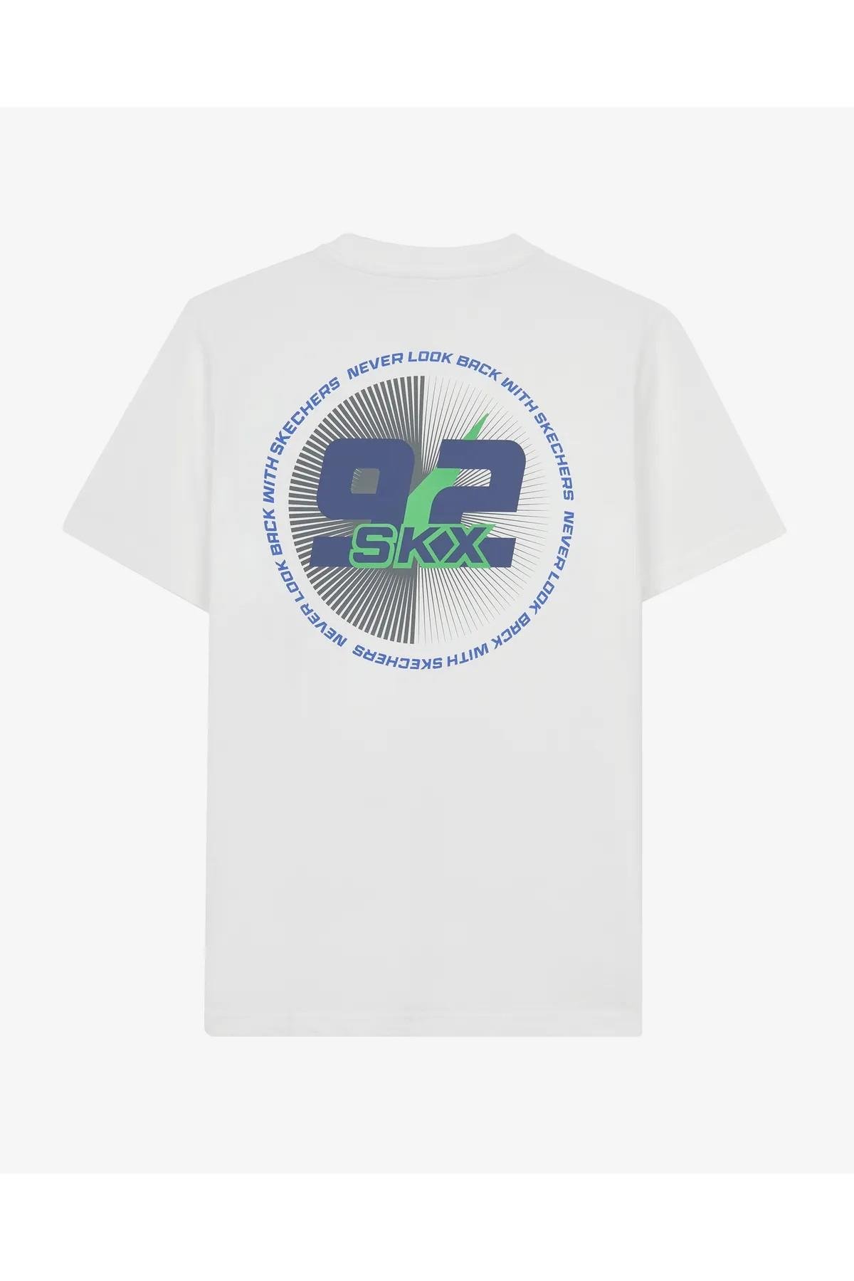 Skechers S241054-102 Graphic M Sleeve Erkek Spor Tişört