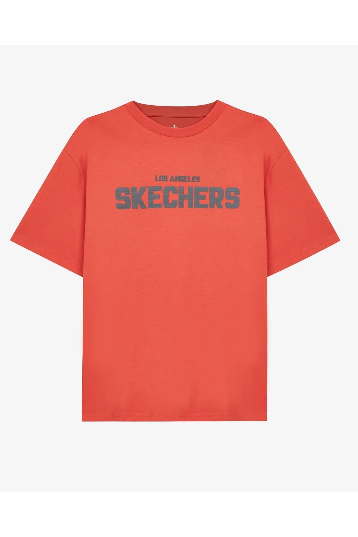Skechers S241070-600 Graphic M Sleeve Erkek Spor Tişört
