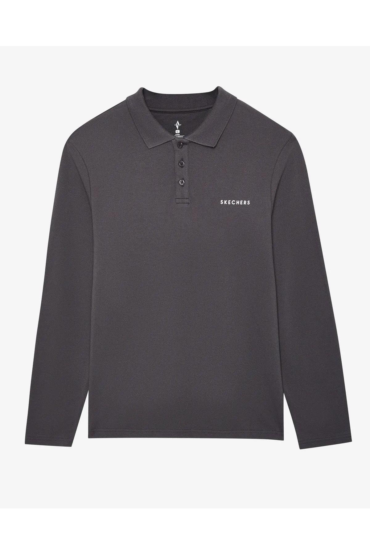 Skechers S242198-003 M Polo Casual Comfort Long Sleeve Polo Erkek Polo Tişört
