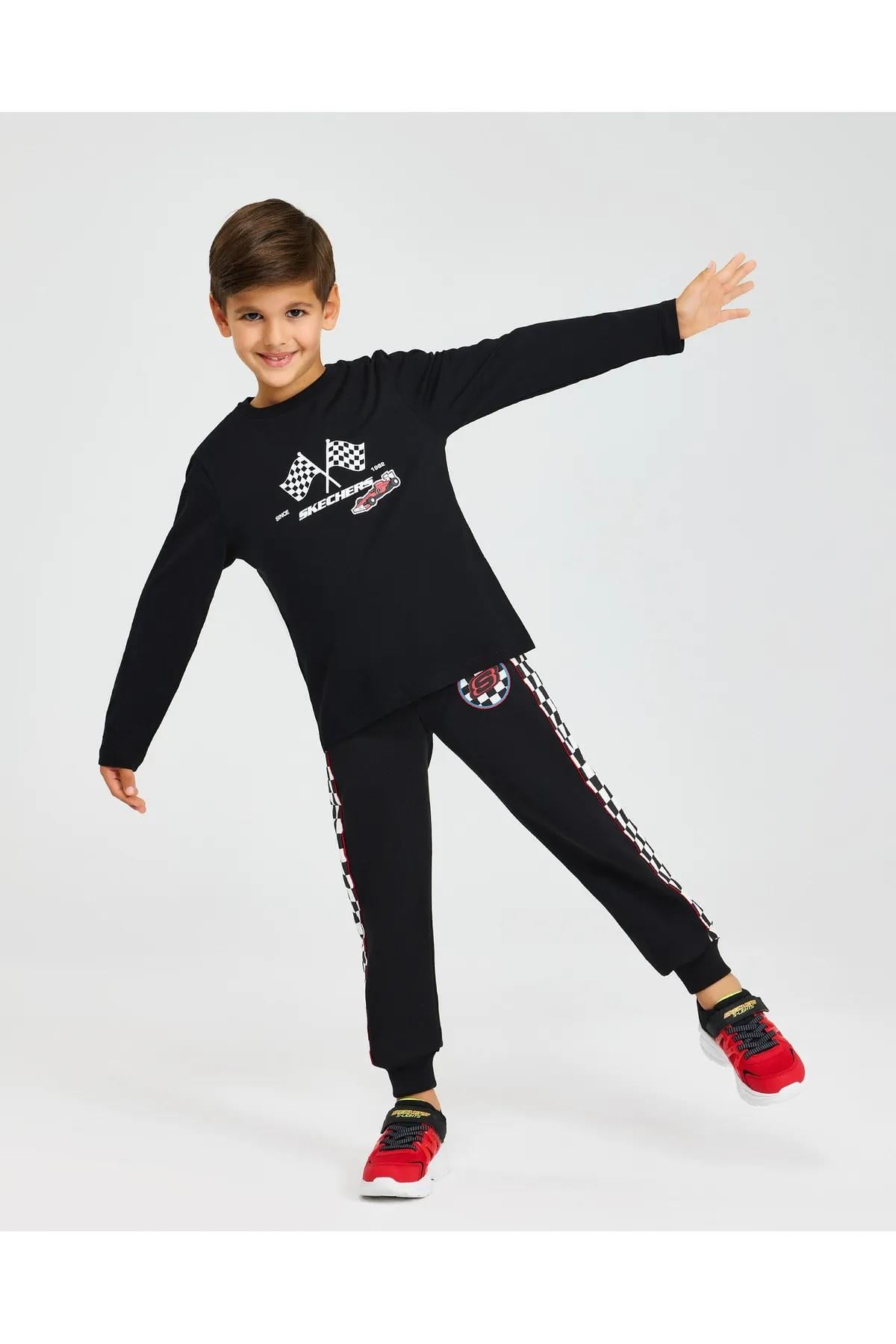 Skechers SK242065-001 B Graphic Tee Long Sleeve Erkek Çocuk Spor Tişört
