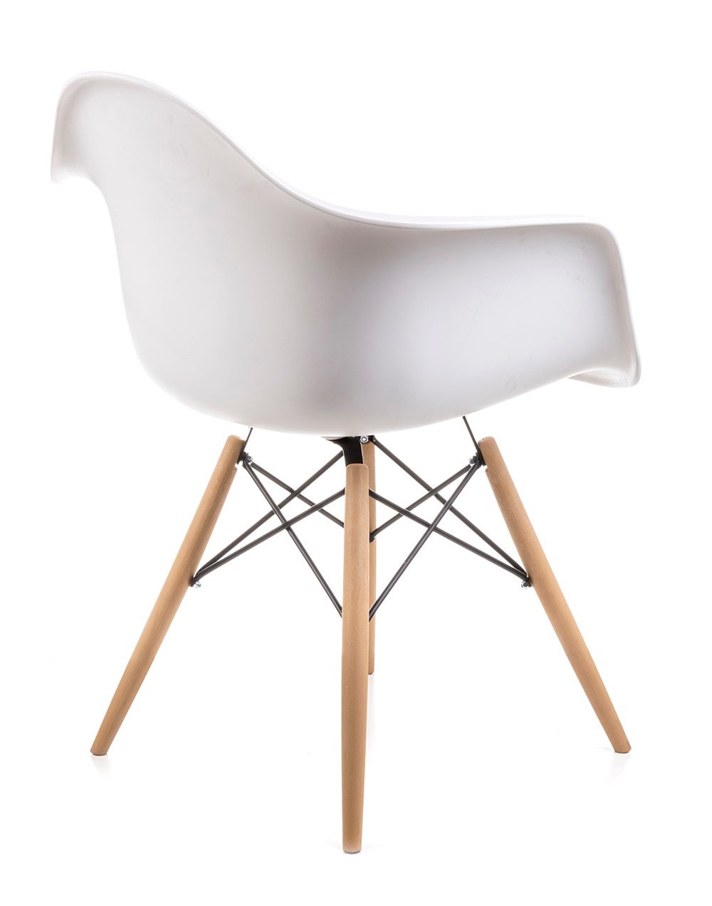 2 Adet Kolçaklı Beyaz Eames Sandalye