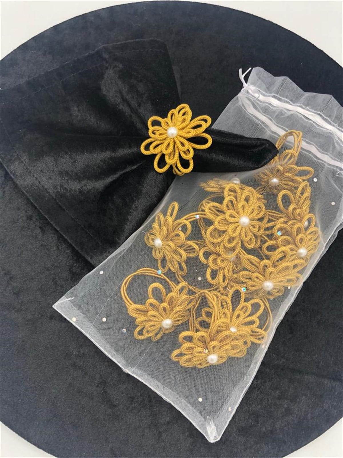 Peçete Yüzük Halkası Papatya Model Gold Renk