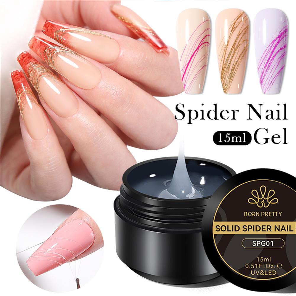 BORN PRETTY 2023 YENİ 15ml Semi-Solid Clear Spider Nail Gel 