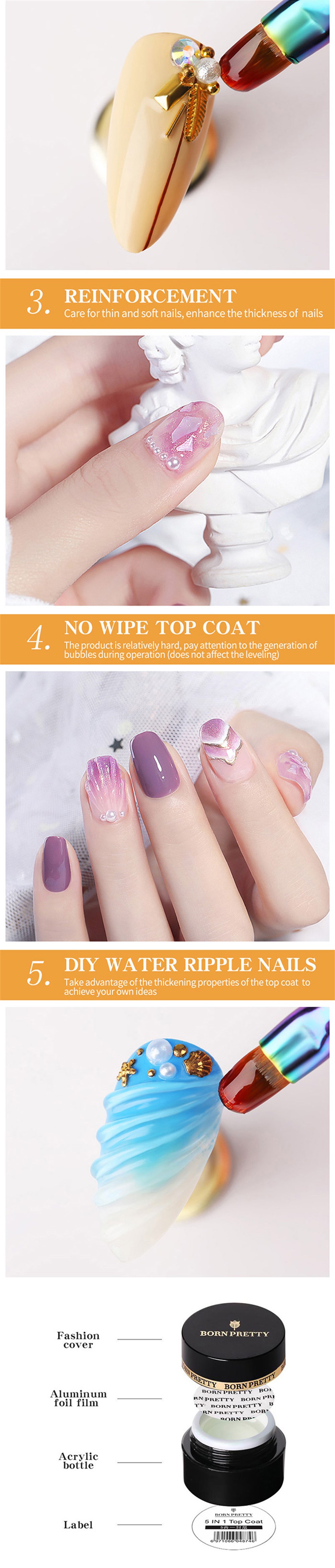 BORN PRETTY 5 in 1 TOP COAT 5 ml 